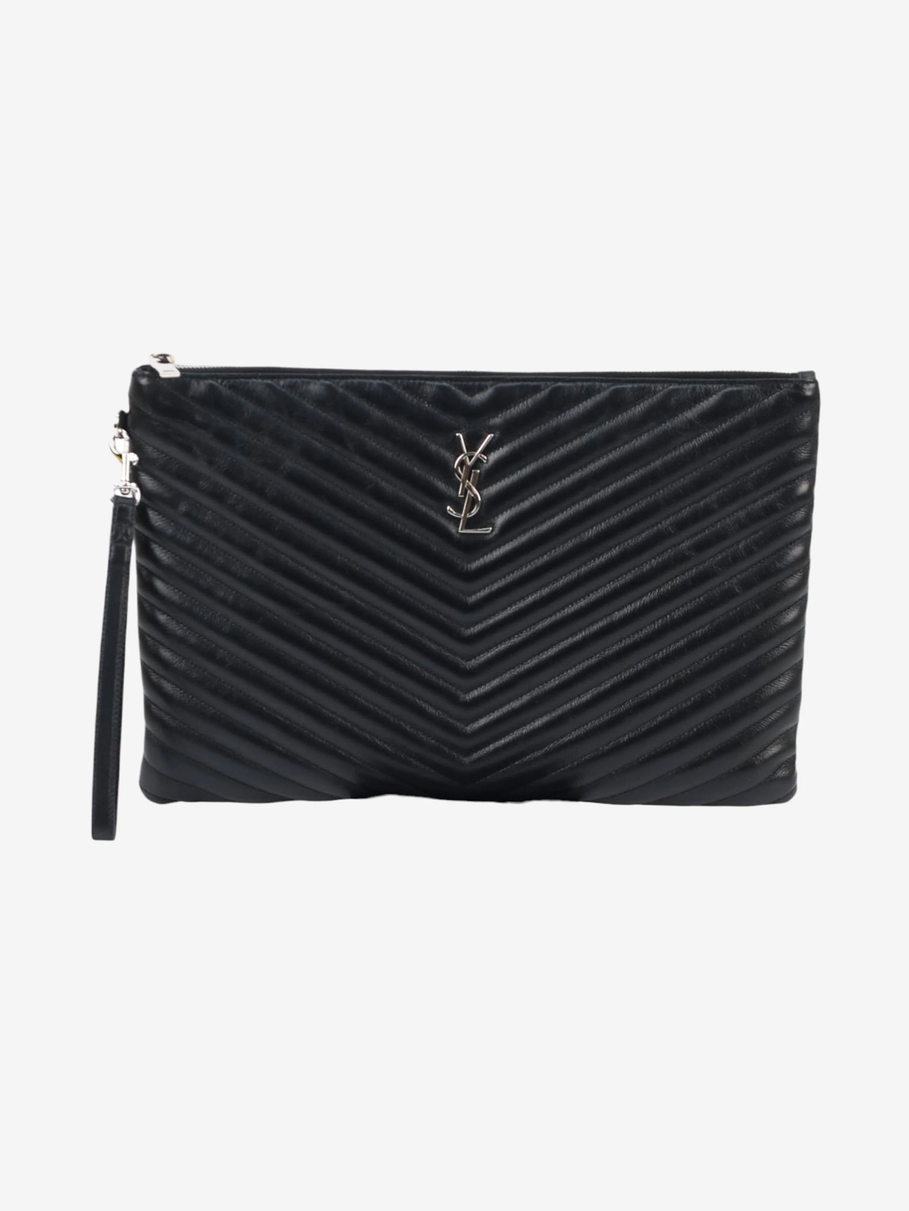 Black Matelasse pouch
