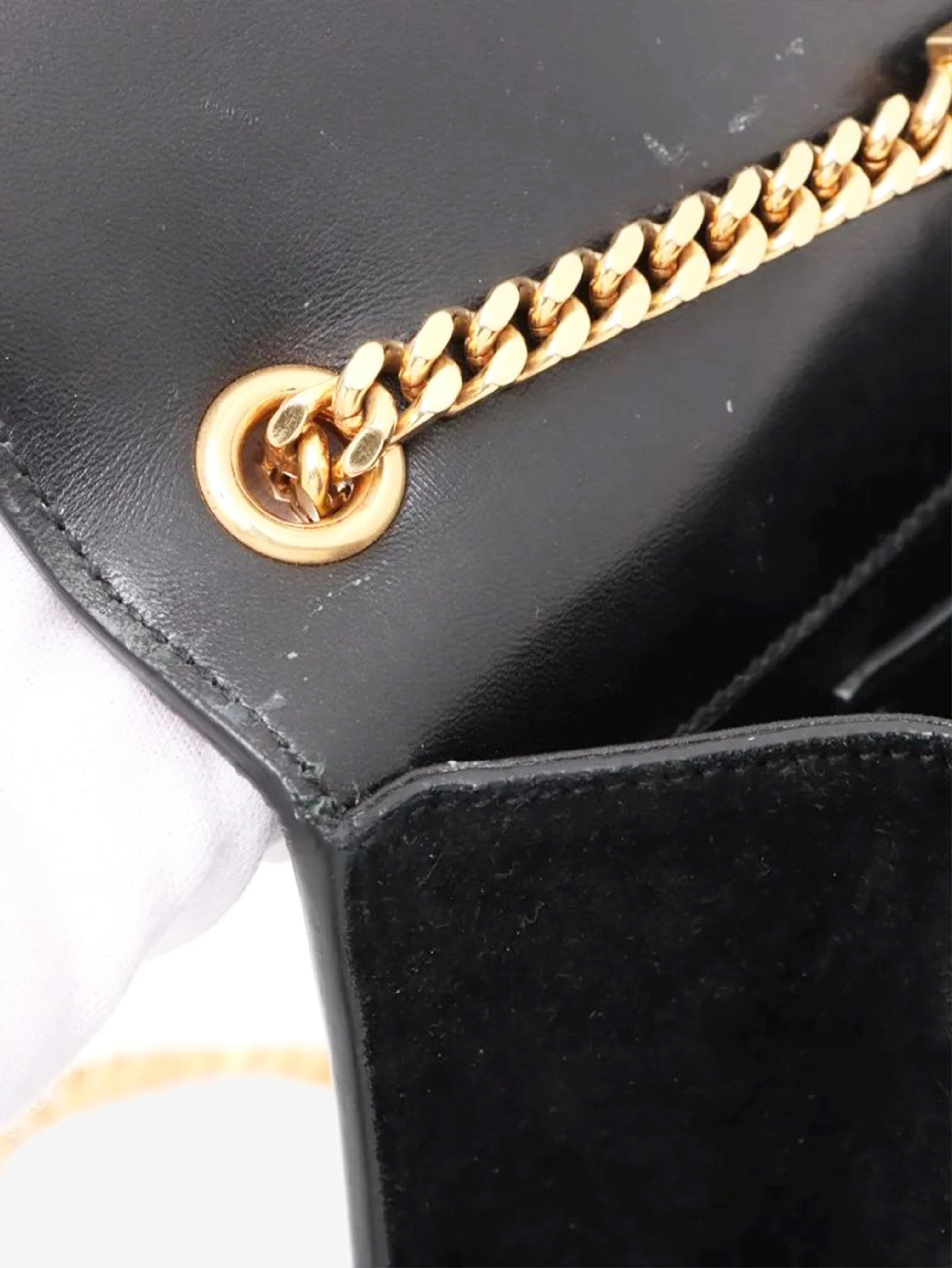 Black Paris Kate suede chain shoulder bag - Image 10