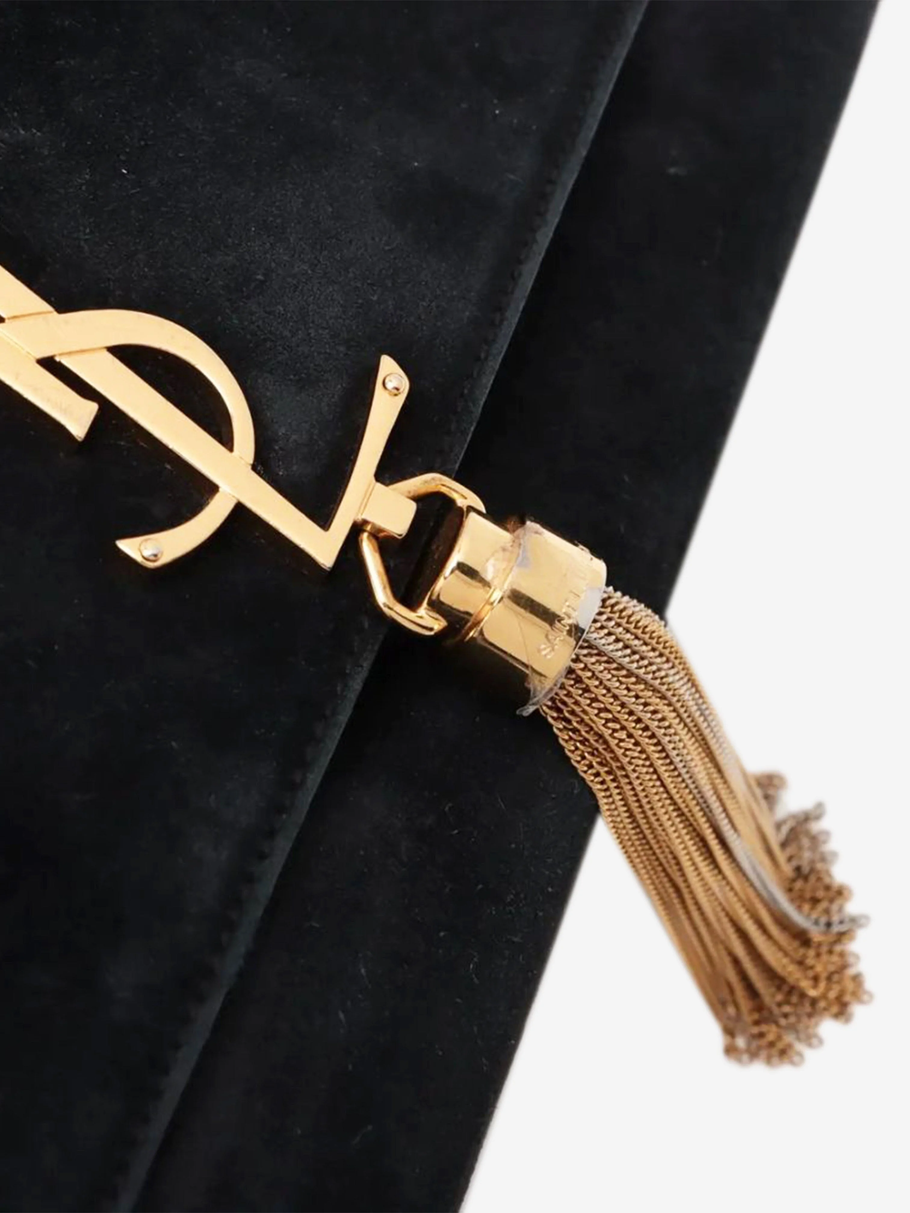 Black Paris Kate suede chain shoulder bag - Image 12