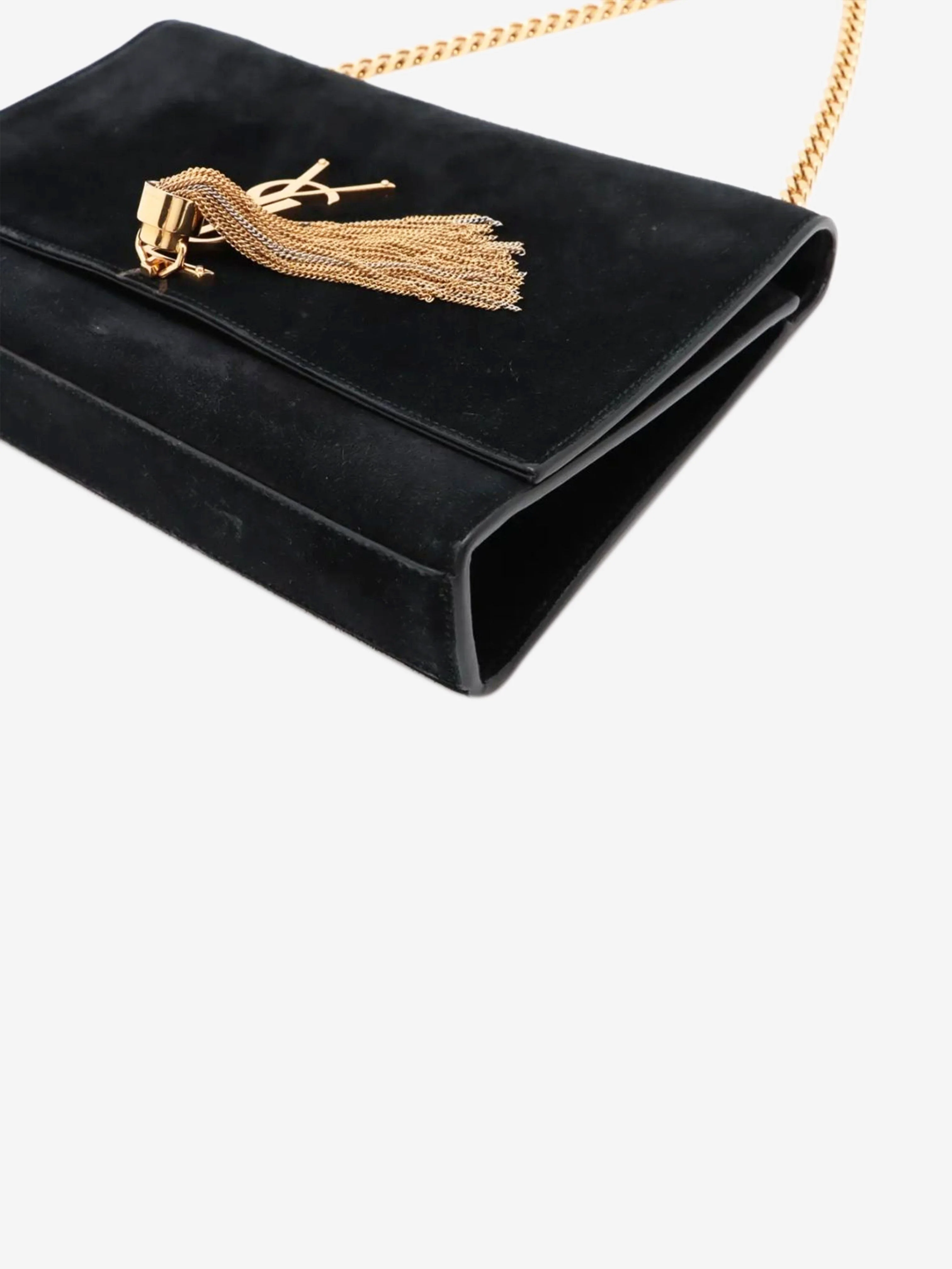 Black Paris Kate suede chain shoulder bag - Image 3