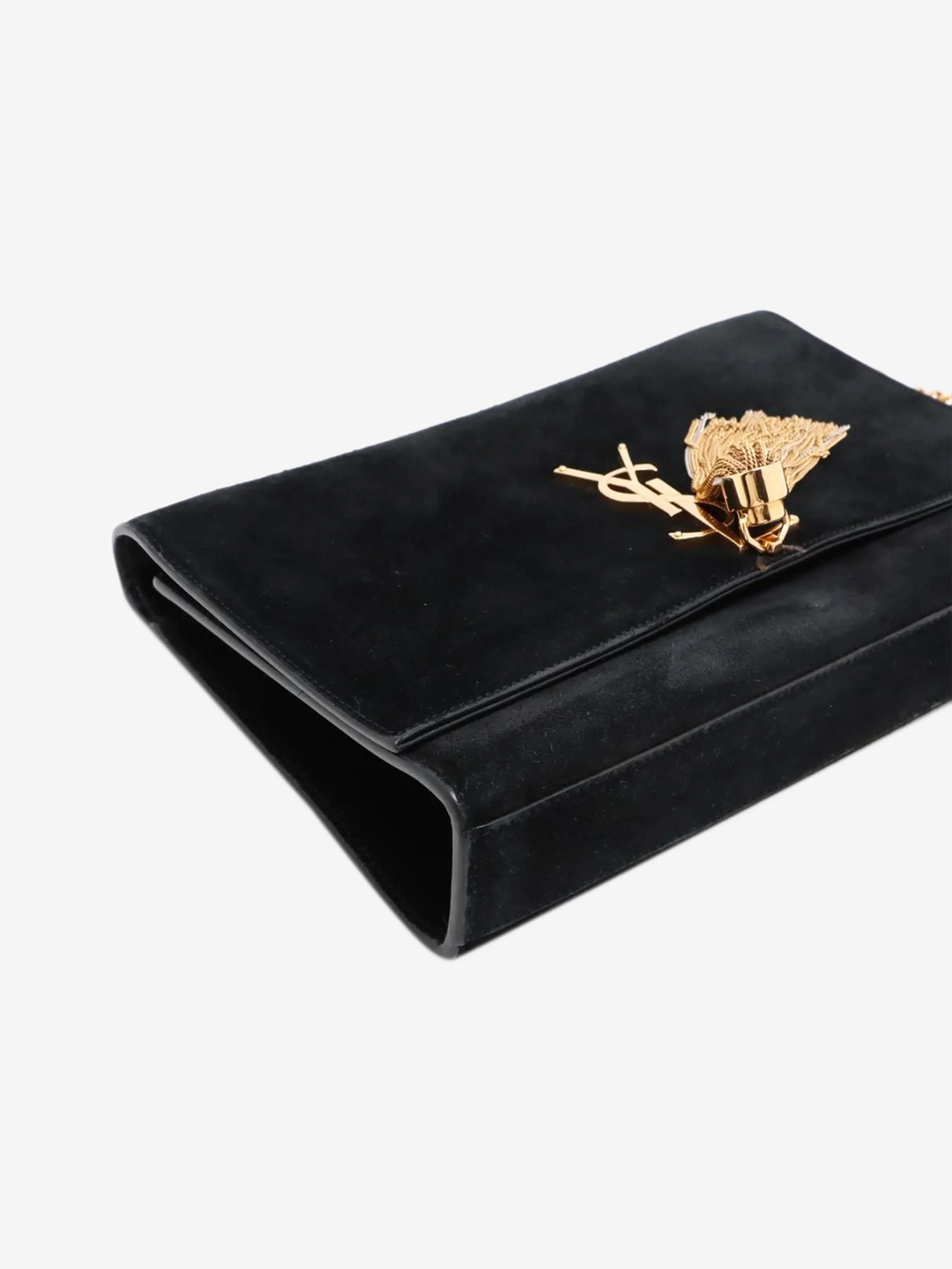 Black Paris Kate suede chain shoulder bag - Image 4