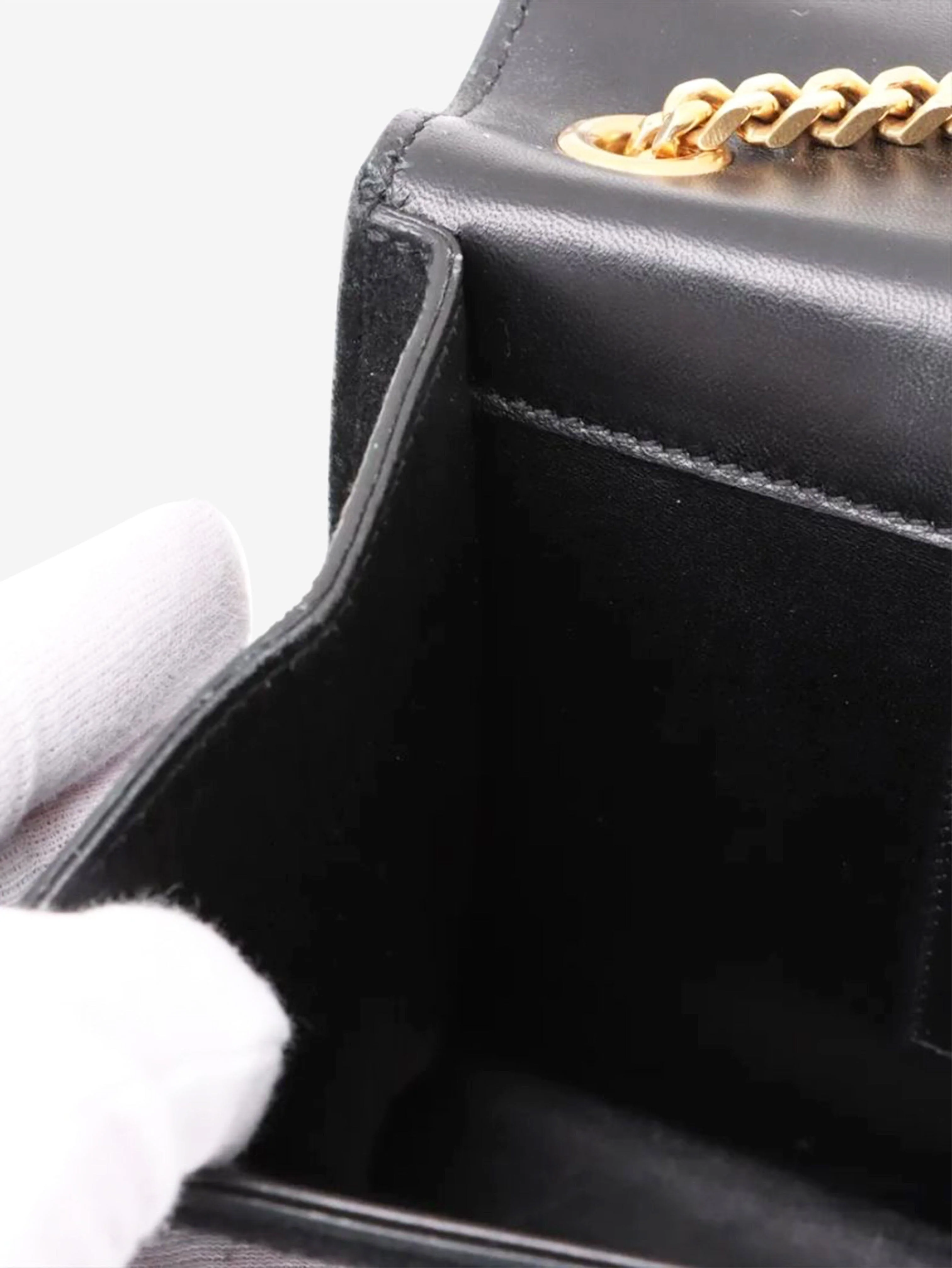 Black Paris Kate suede chain shoulder bag - Image 9