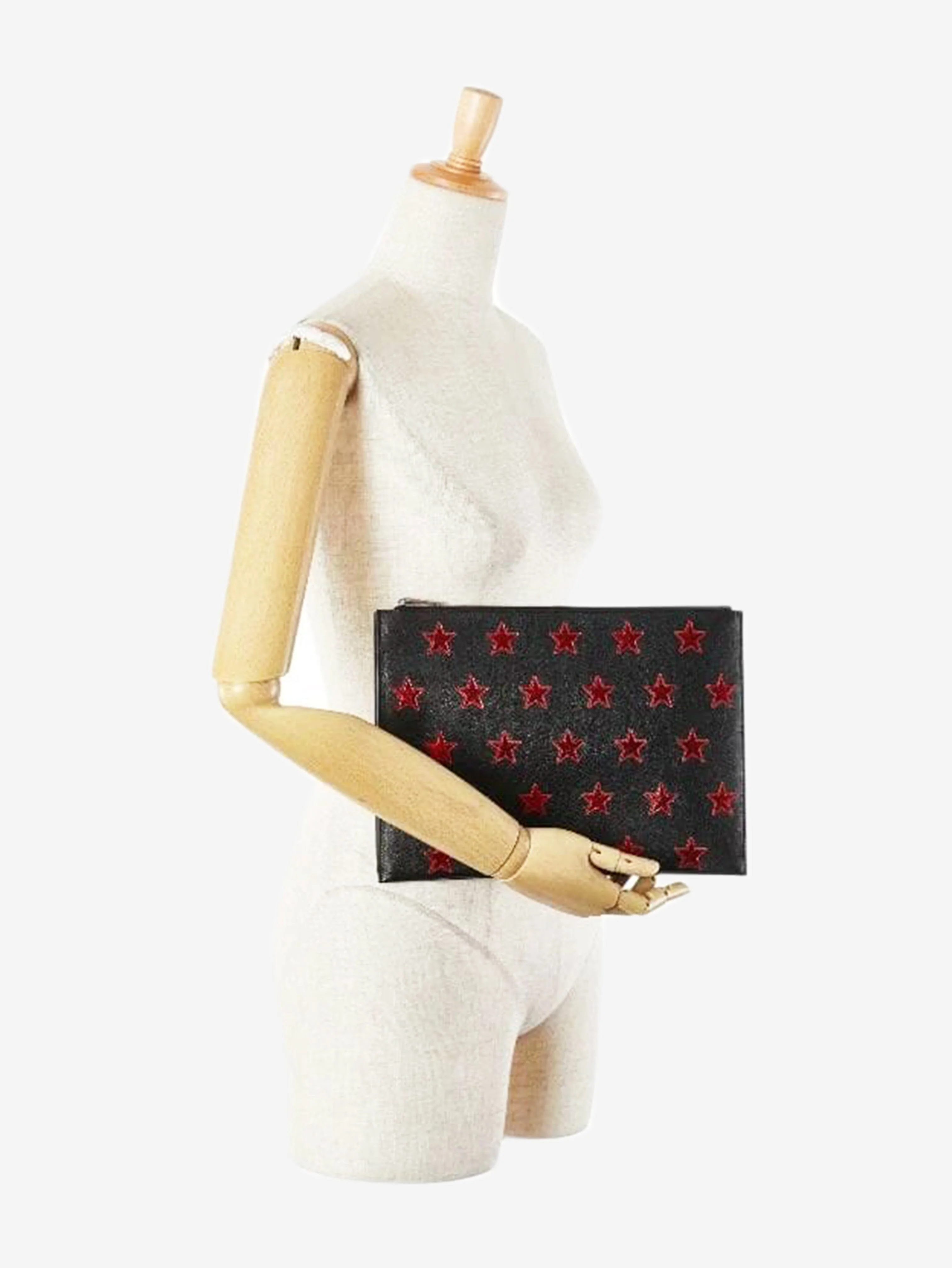 Black star leather clutch bag - Image 2