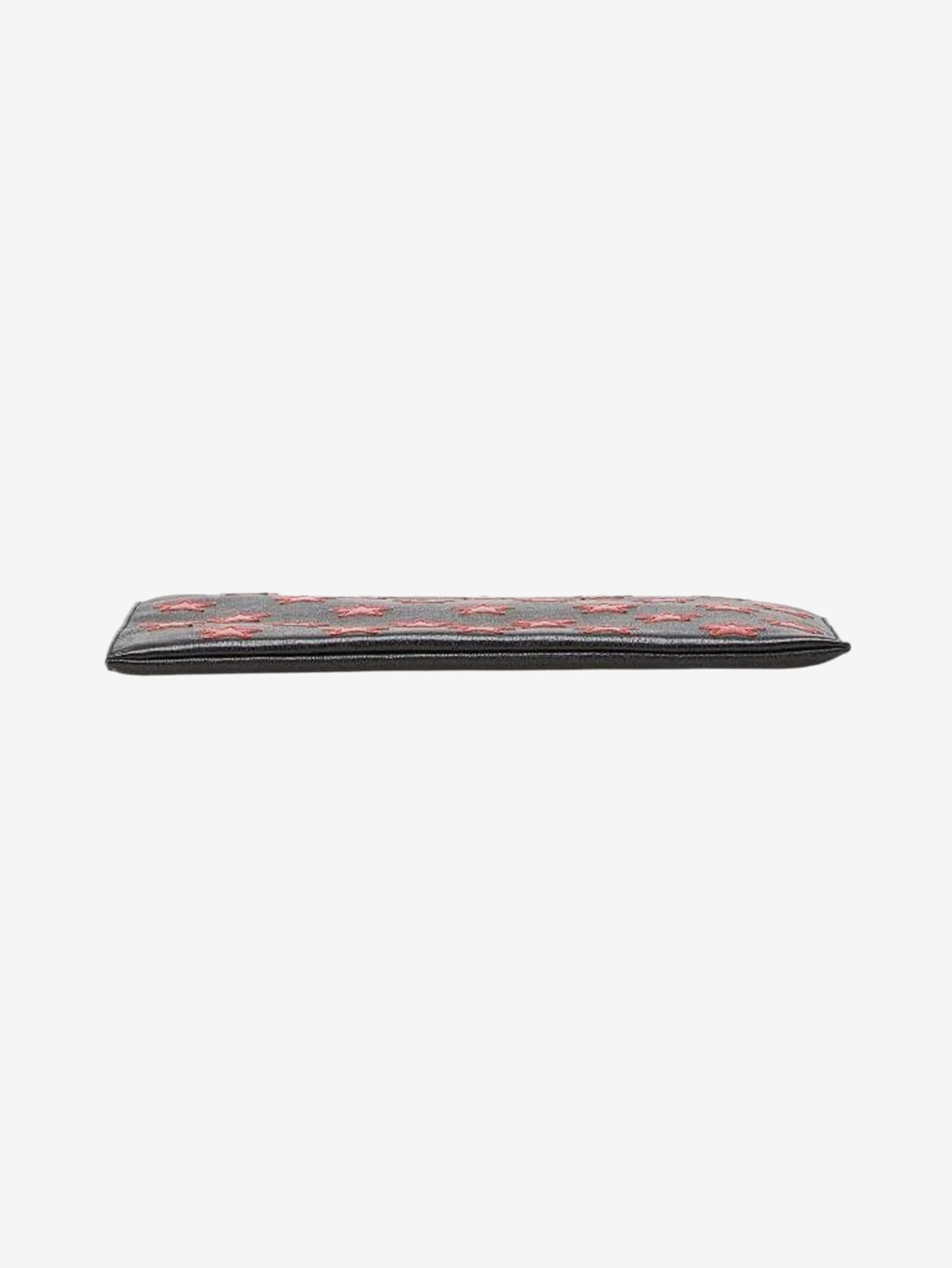 Black star leather clutch bag - Image 4