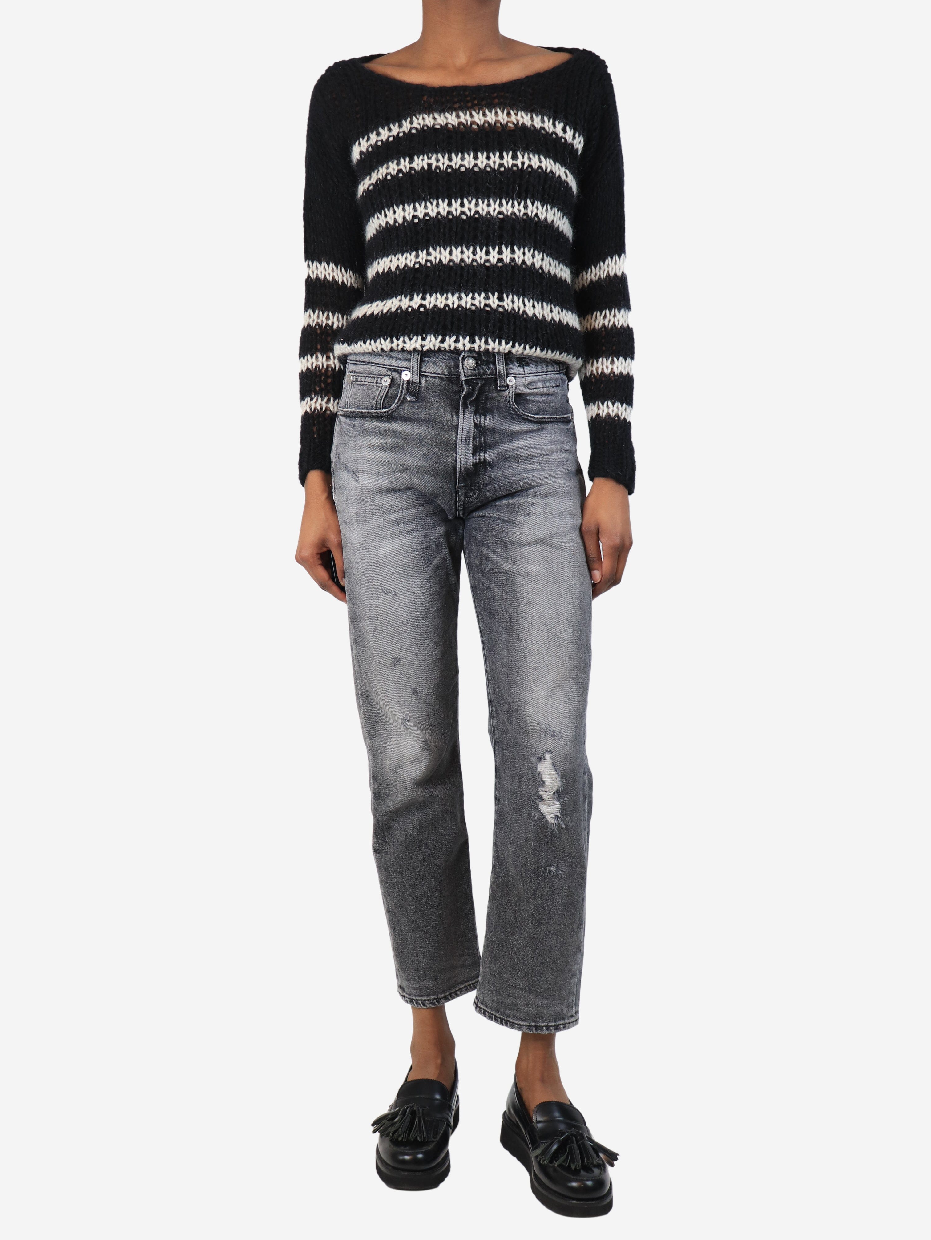 Black striped mohair-blend jumper - size XS - Image 2