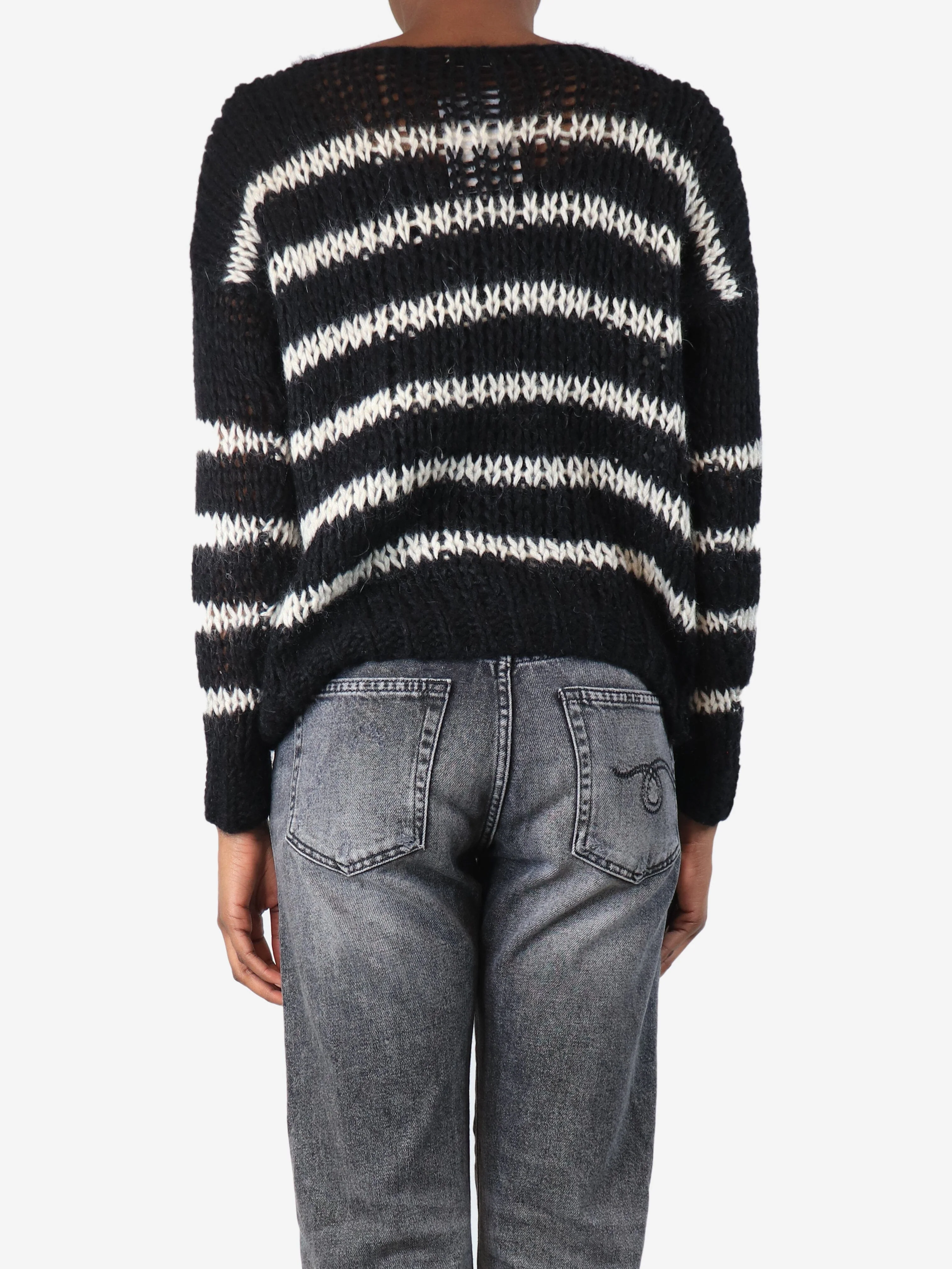 Black striped mohair-blend jumper - size XS - Image 3