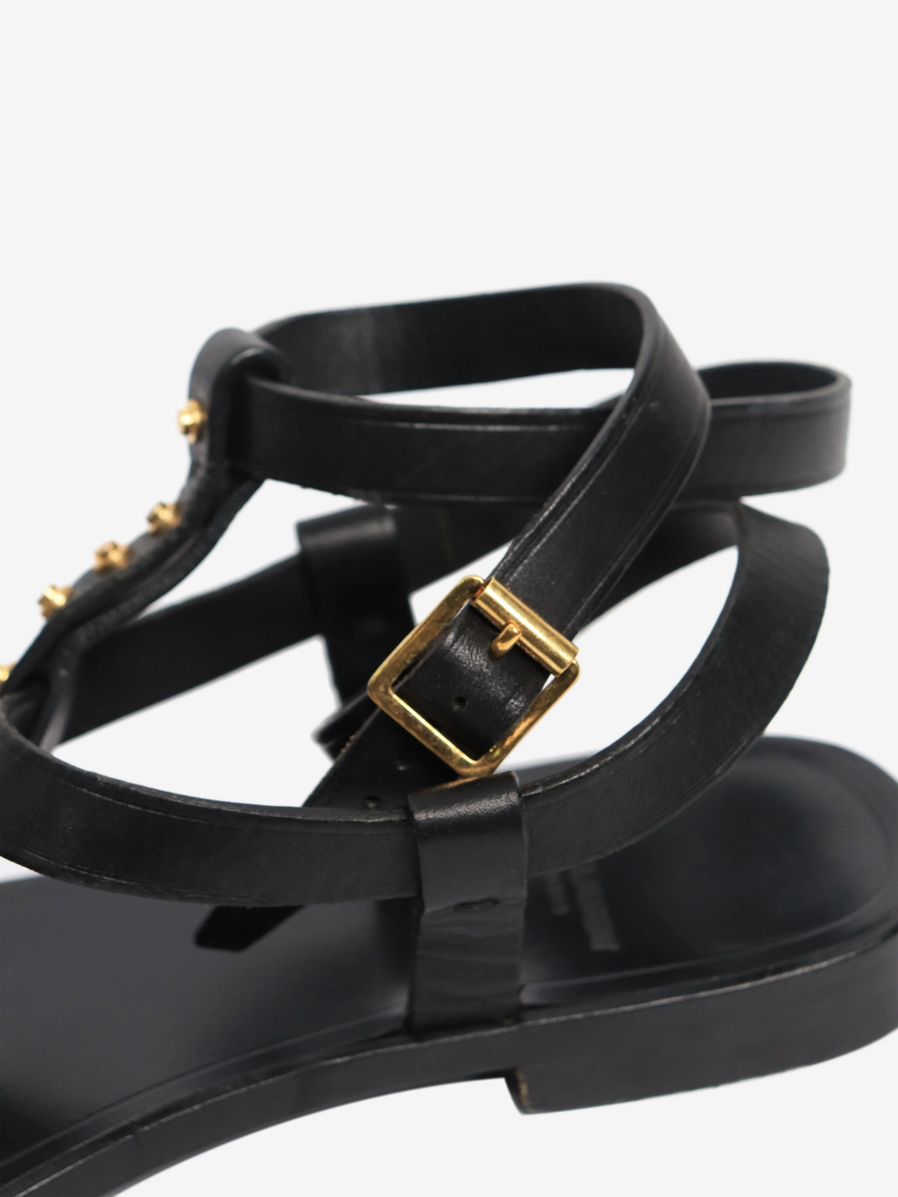 Black studded flat sandals - size EU 37 (UK 4) - Image 4