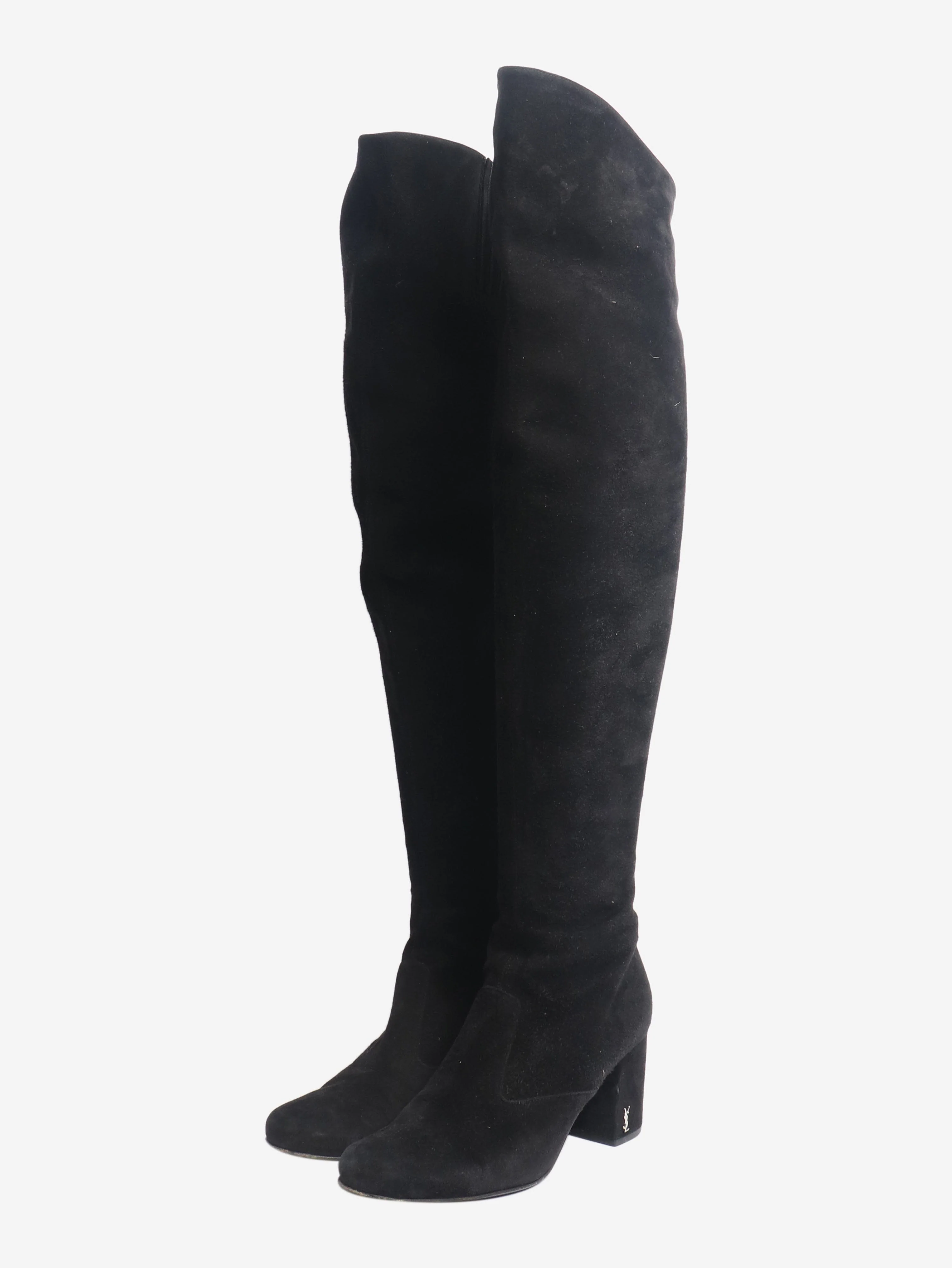 Black suede thigh-high boots - size EU 37 - Image 2