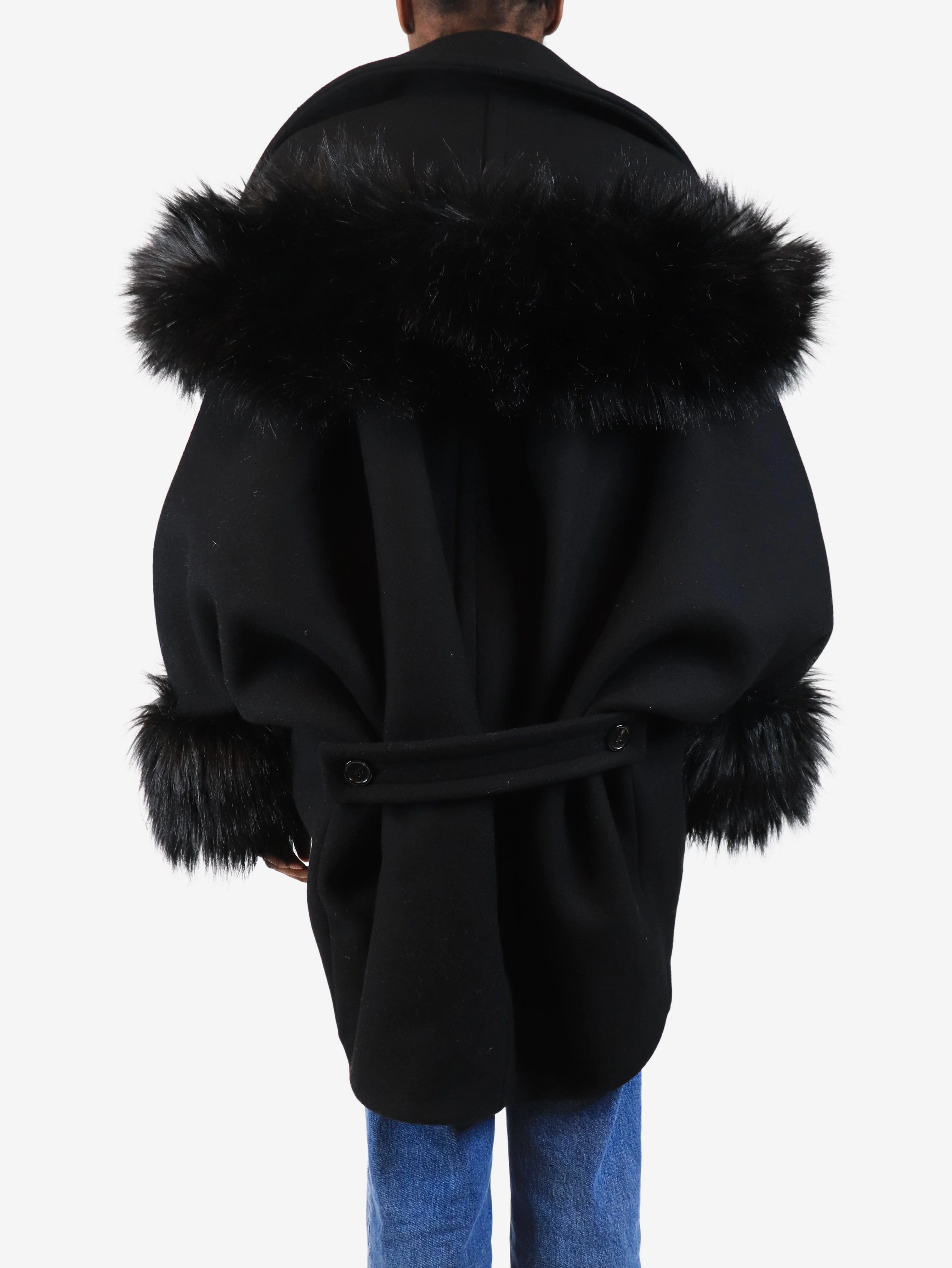 Black wool coat - size UK 6 - Image 2
