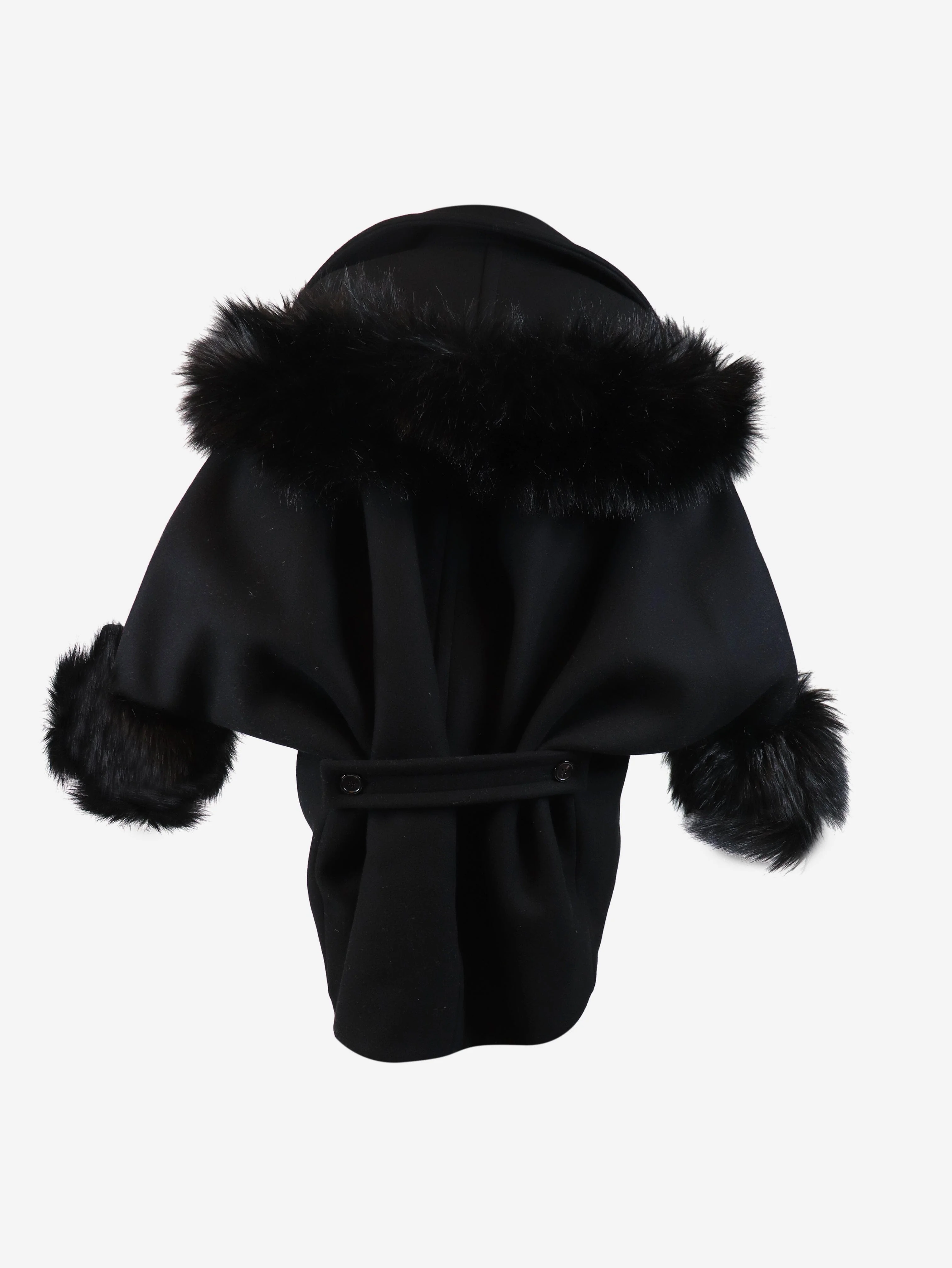 Black wool coat - size UK 6 - Image 6