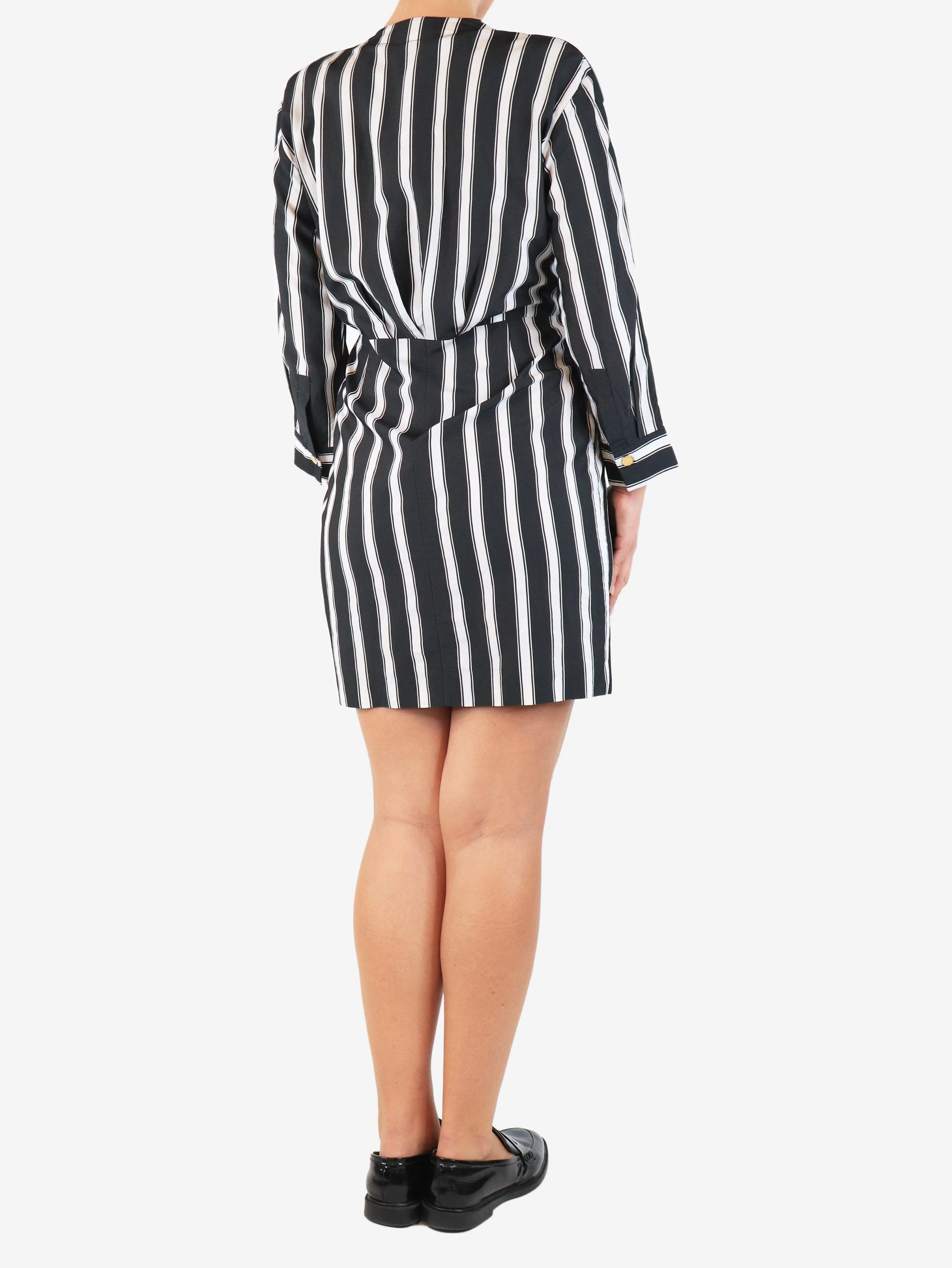 Black and white striped shirt dress - size UK 12 - Image 2
