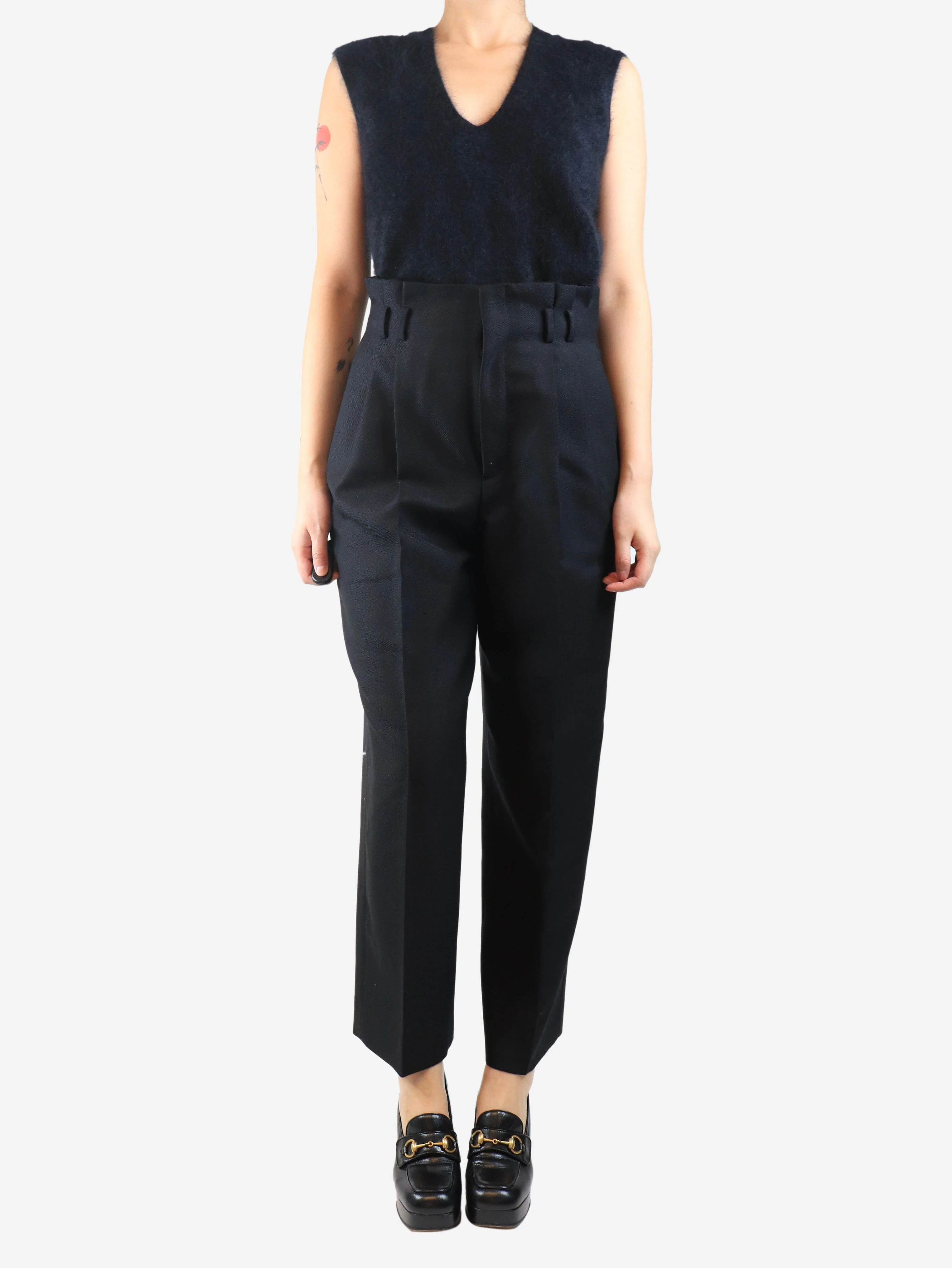 Black wide-leg trousers - size UK 10 - Image 2