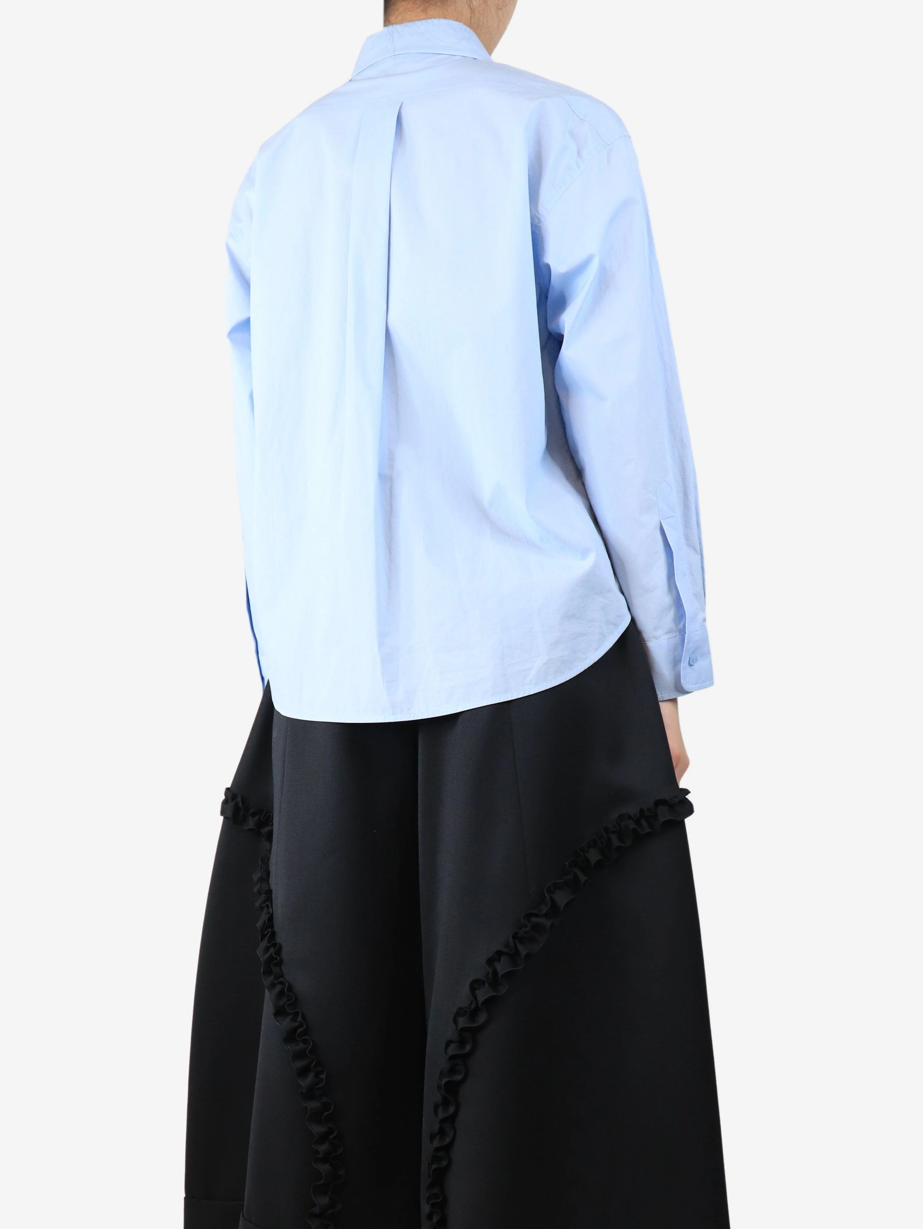 Blue diamante cutout shirt - size UK 8 - Image 2