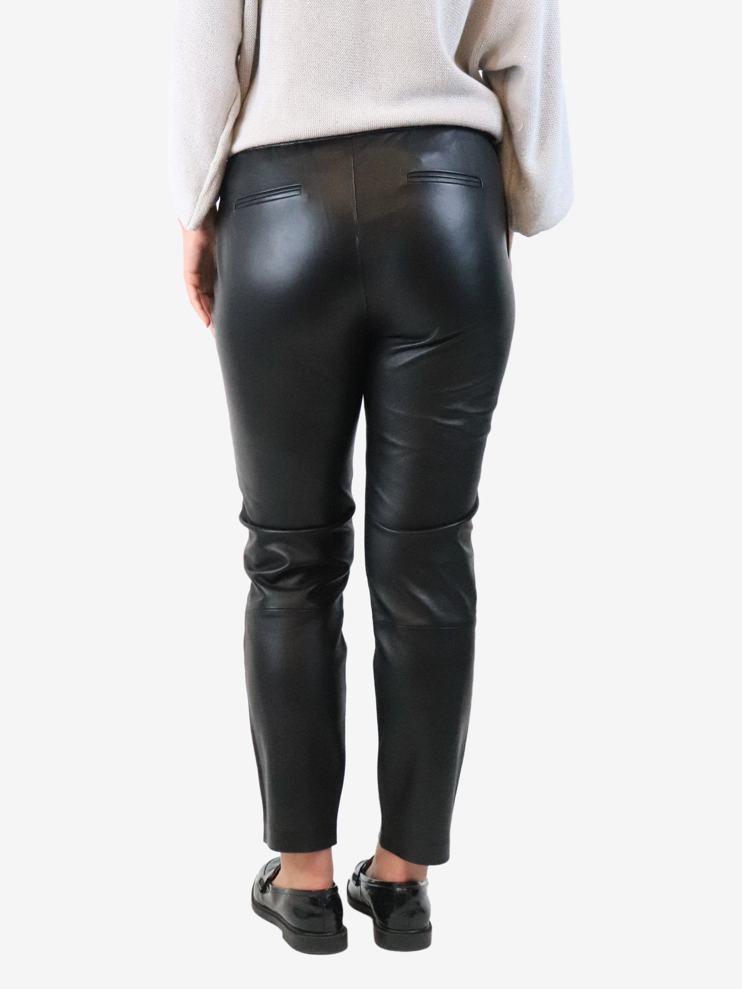 Black leather trousers - size UK 10 - Image 3