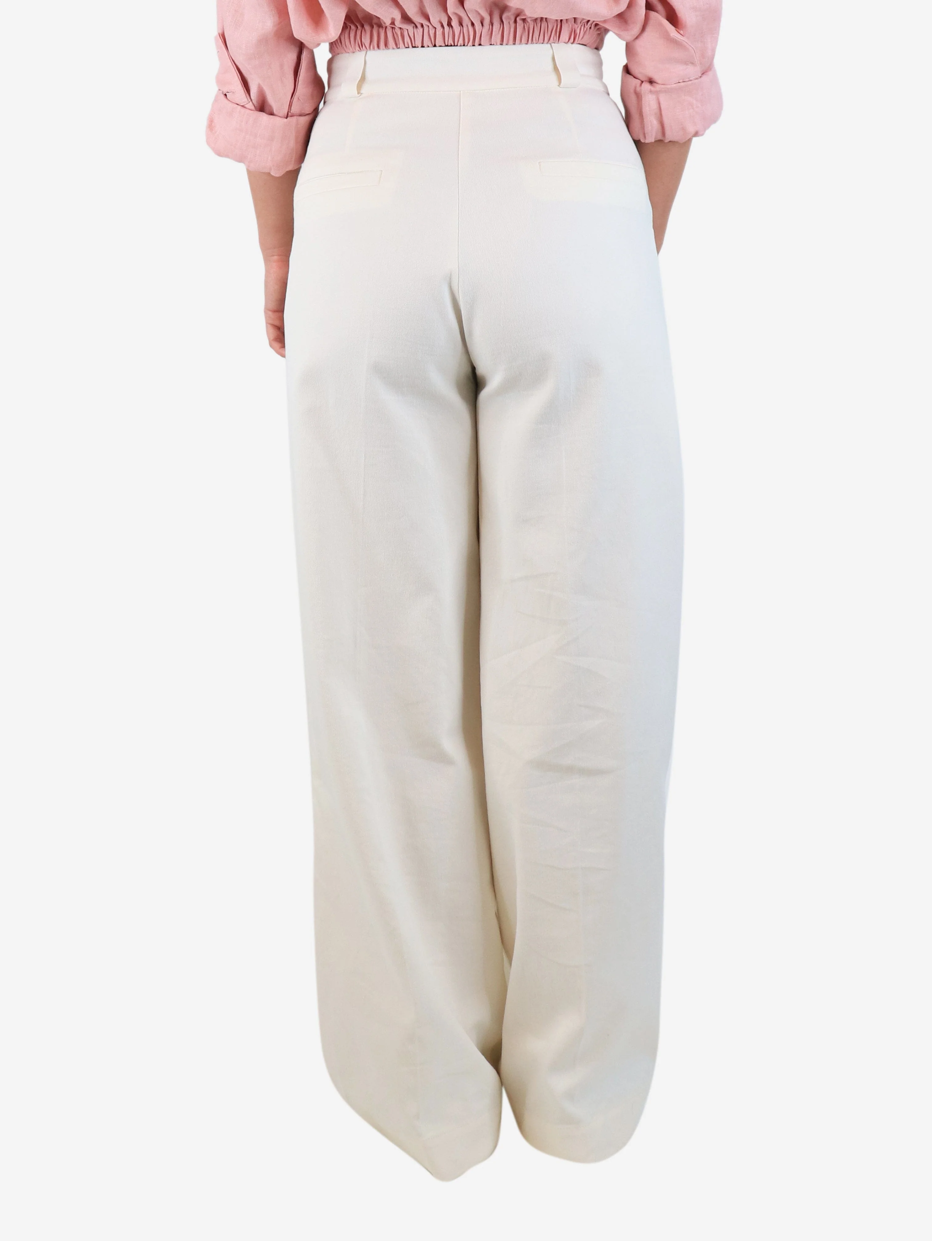 Ecru wide-leg trousers - size UK 10 - Image 3