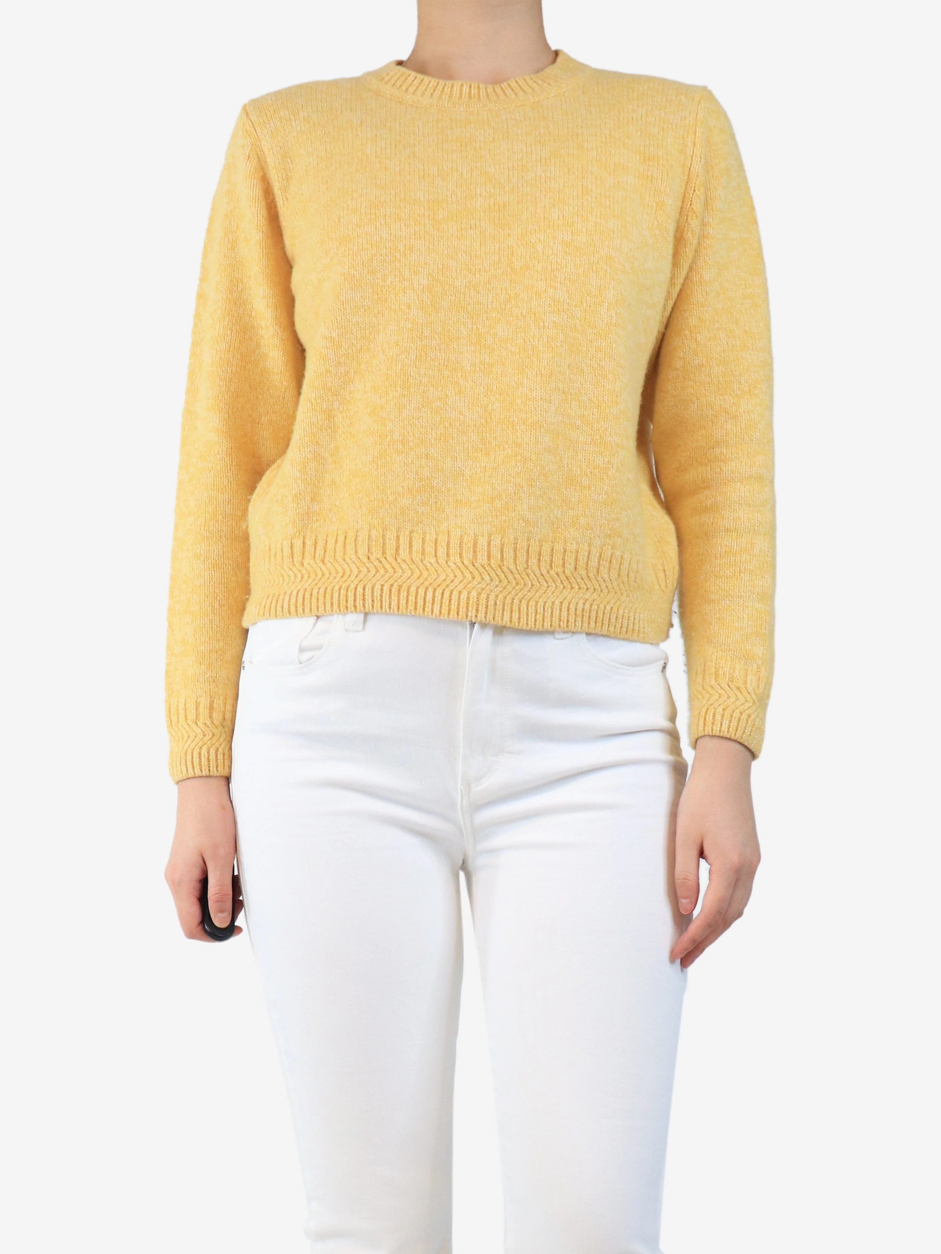 Yellow wool crewneck jumper - size S