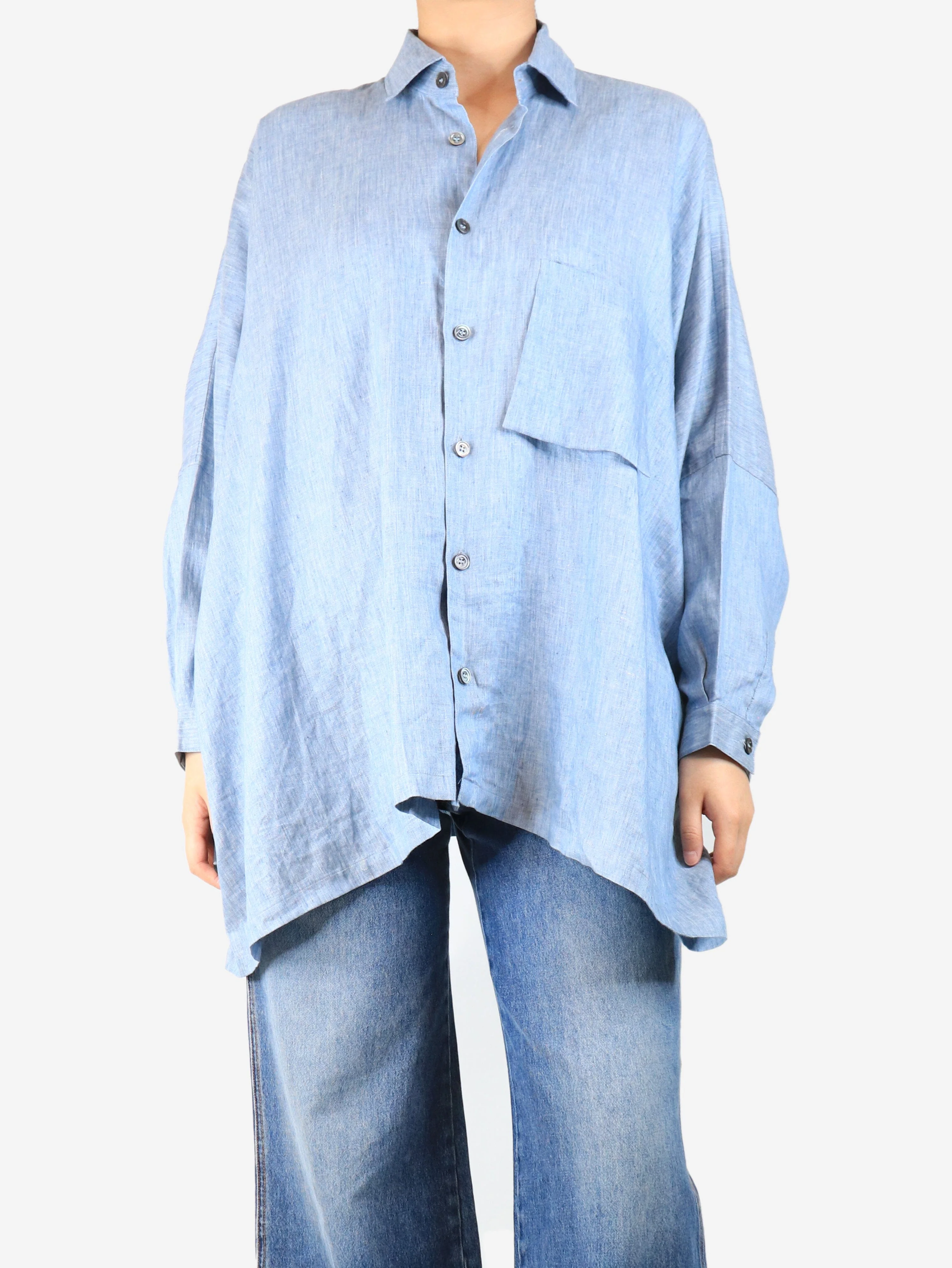 Blue linen shirt - size S