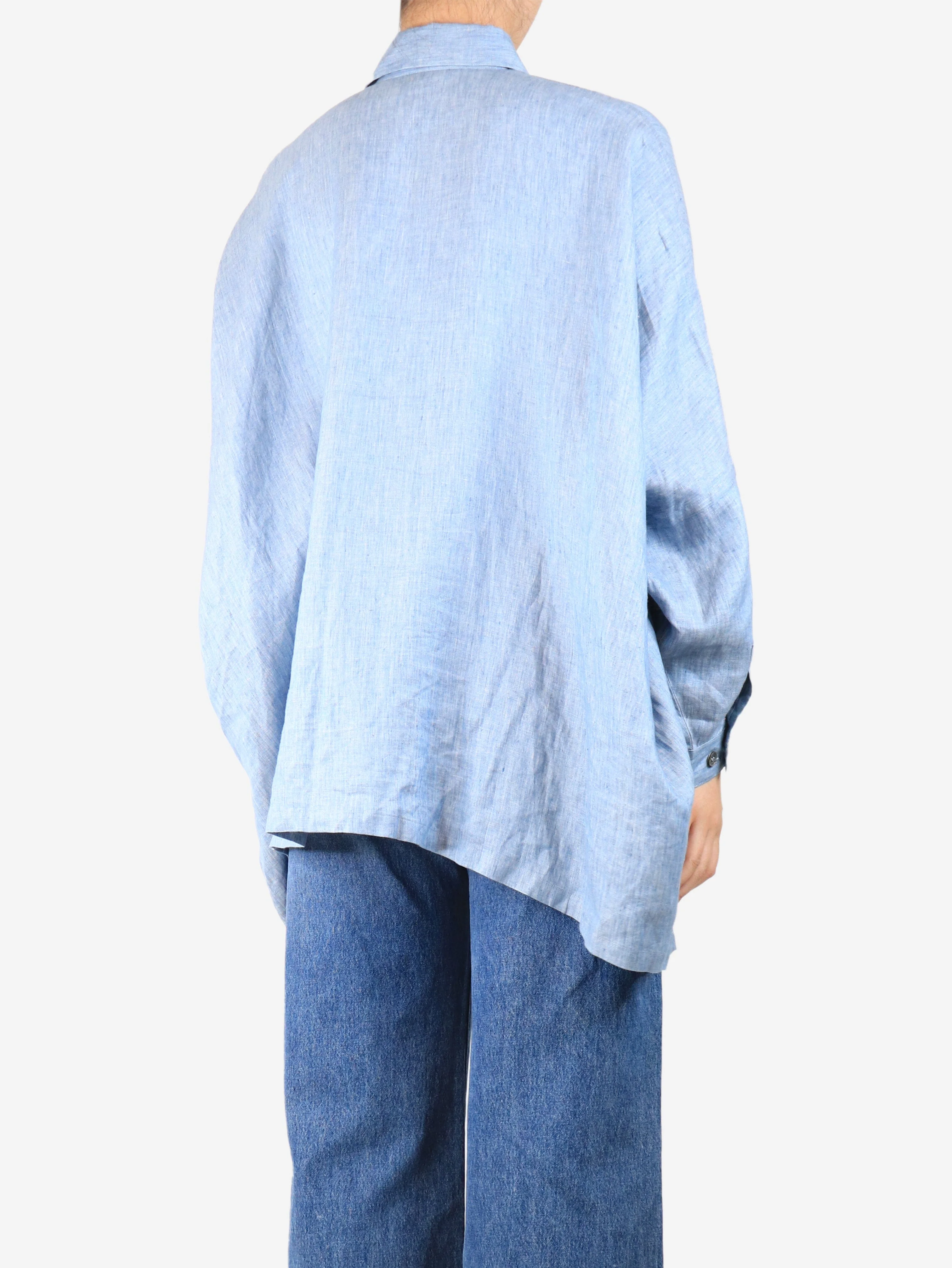 Blue linen shirt - size S - Image 2