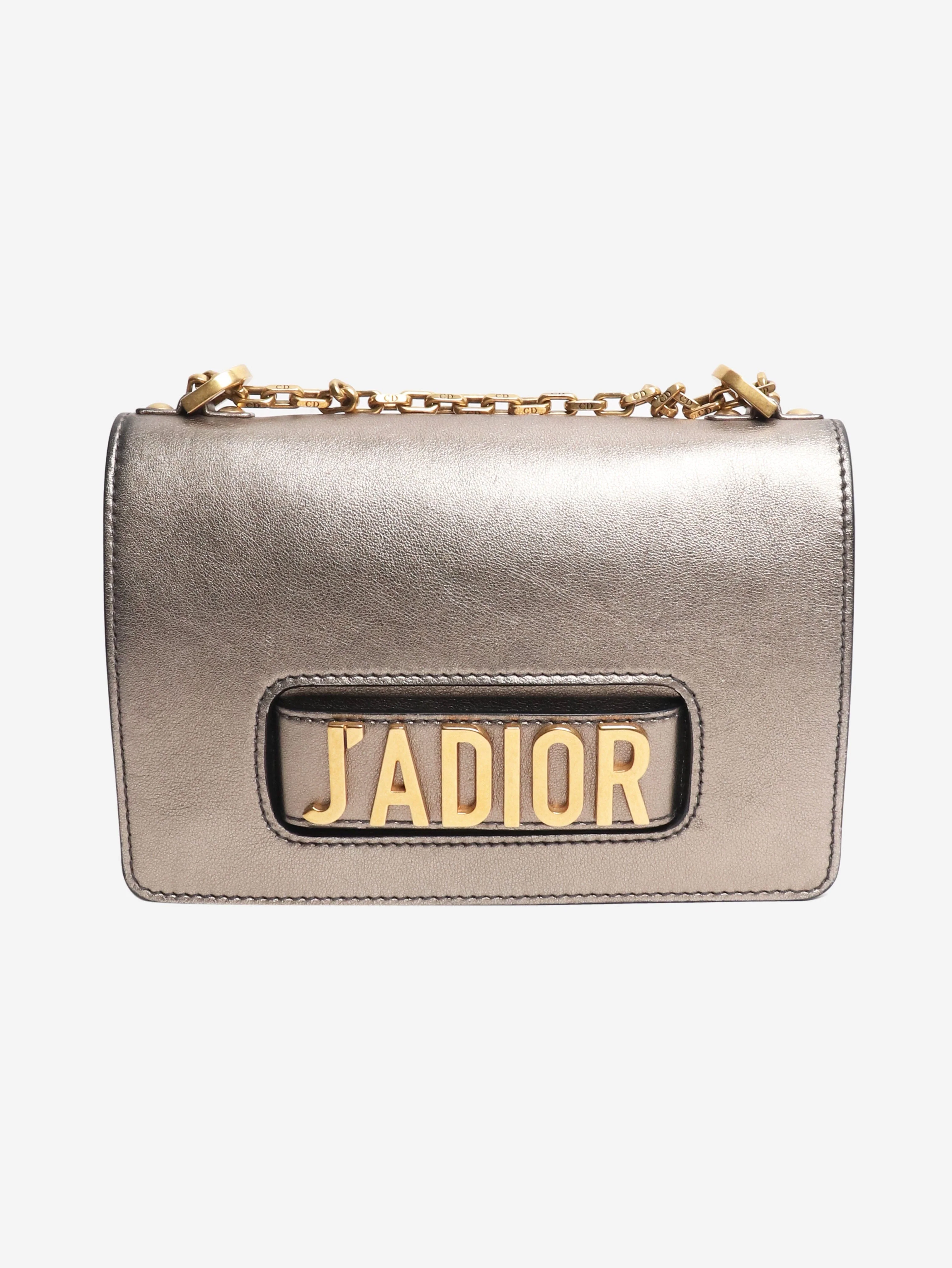 Silver J'Adior flap bag