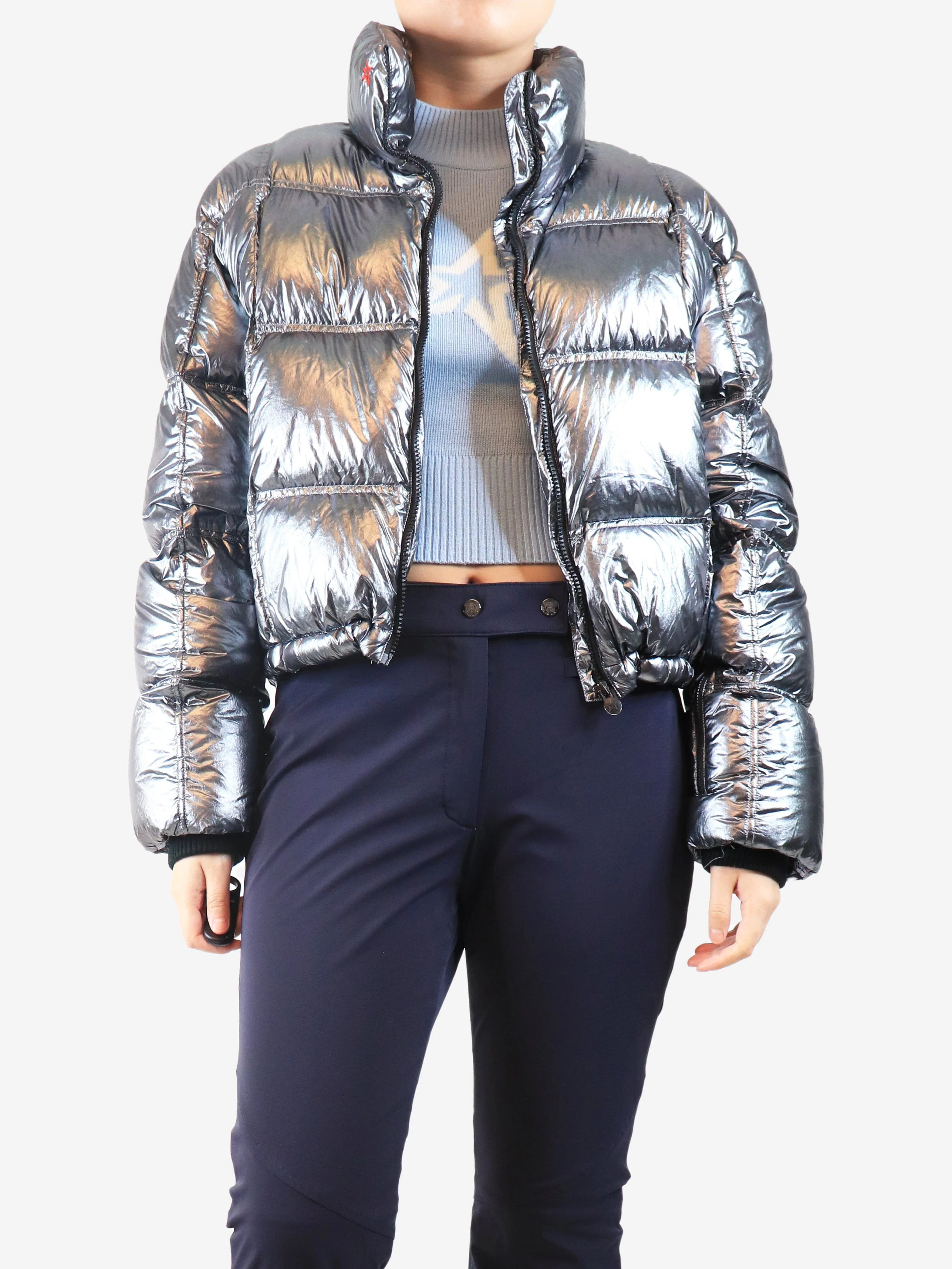 Silver metallic Nevada down jacket - size L - Image 3