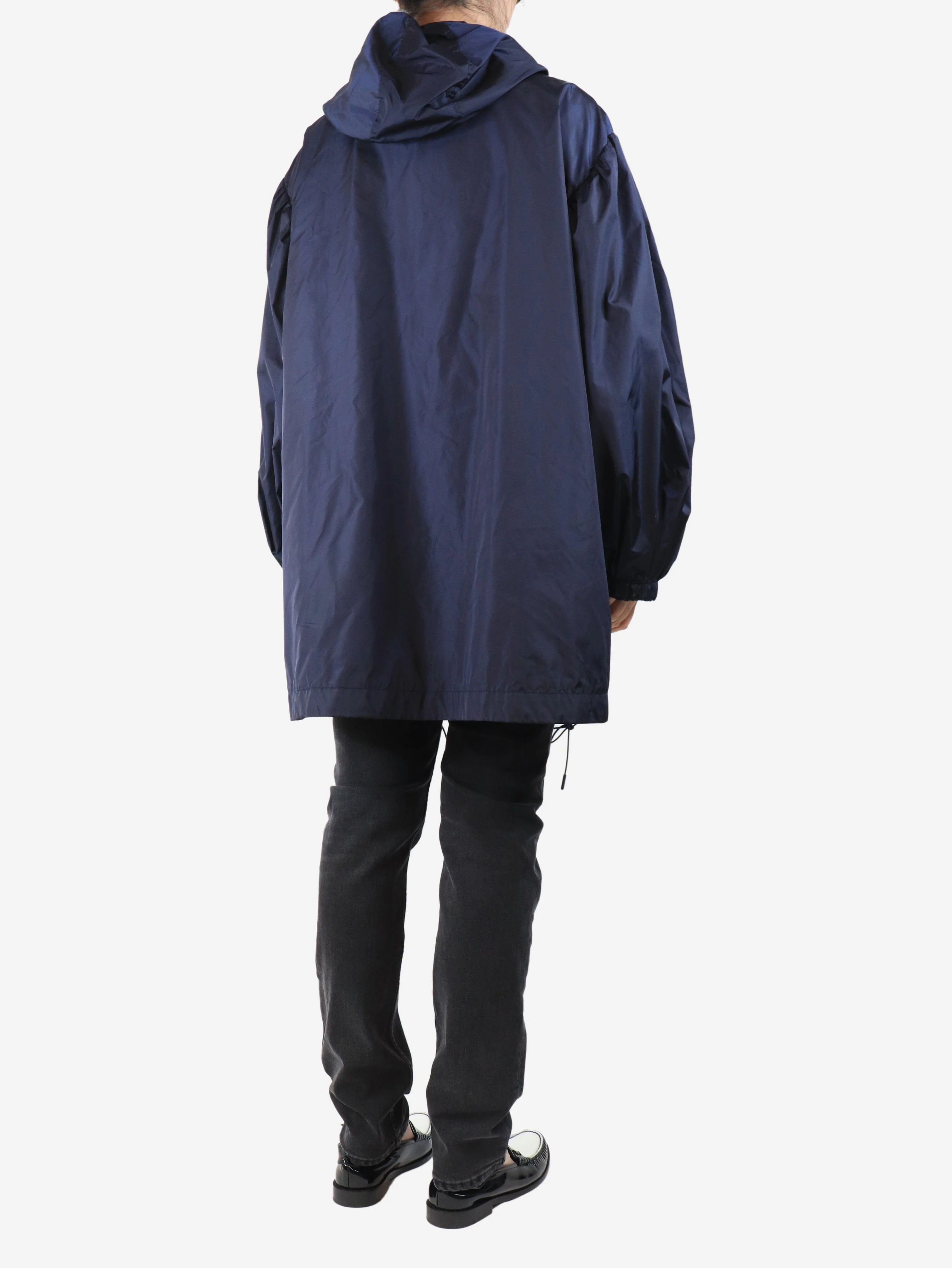 Navy nylon raincoat - size UK 10 - Image 2