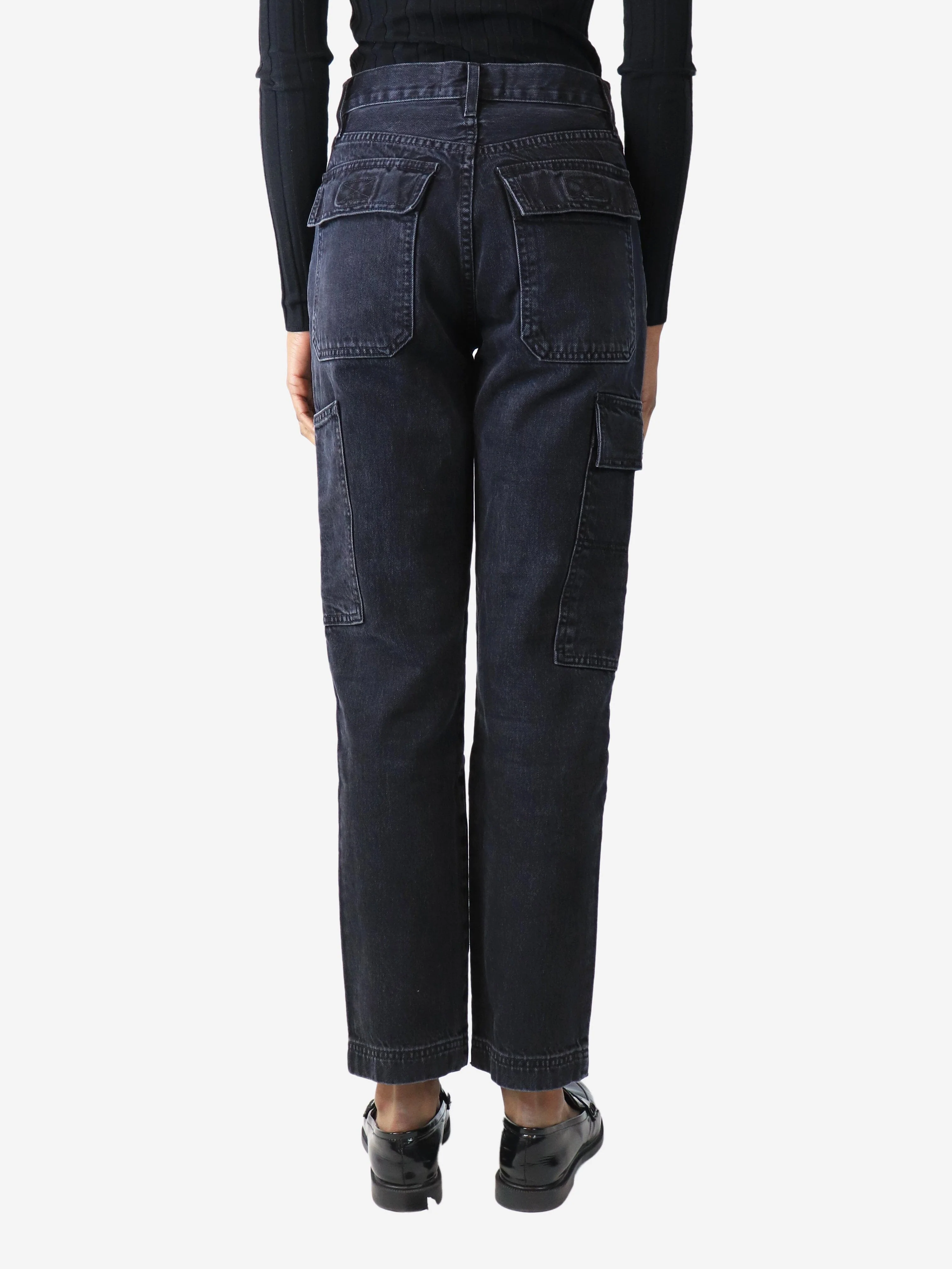 Black cargo jeans - size UK 6 - Image 3