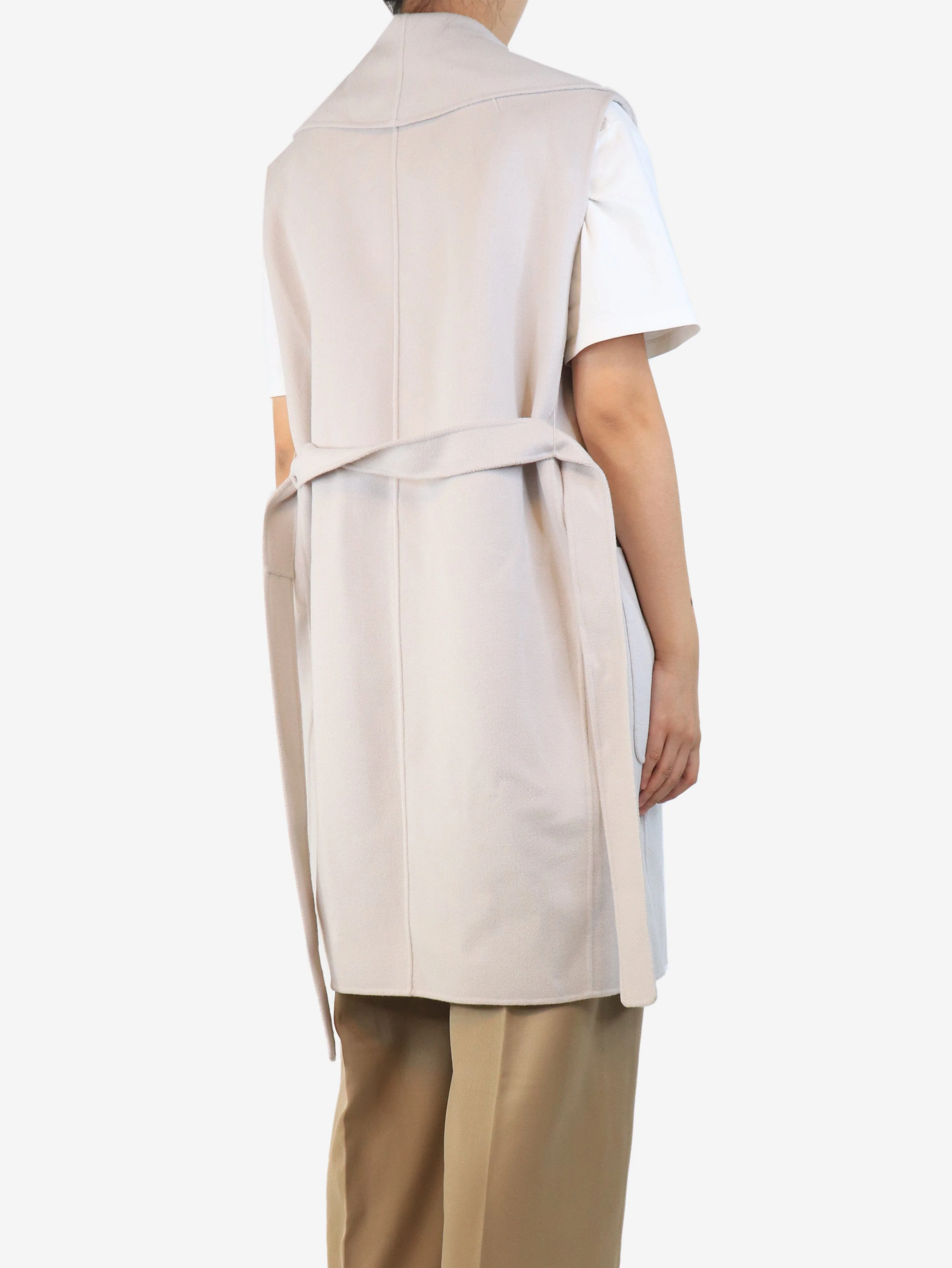 Alabaster sleeveless wool coat - size UK 10 - Image 2
