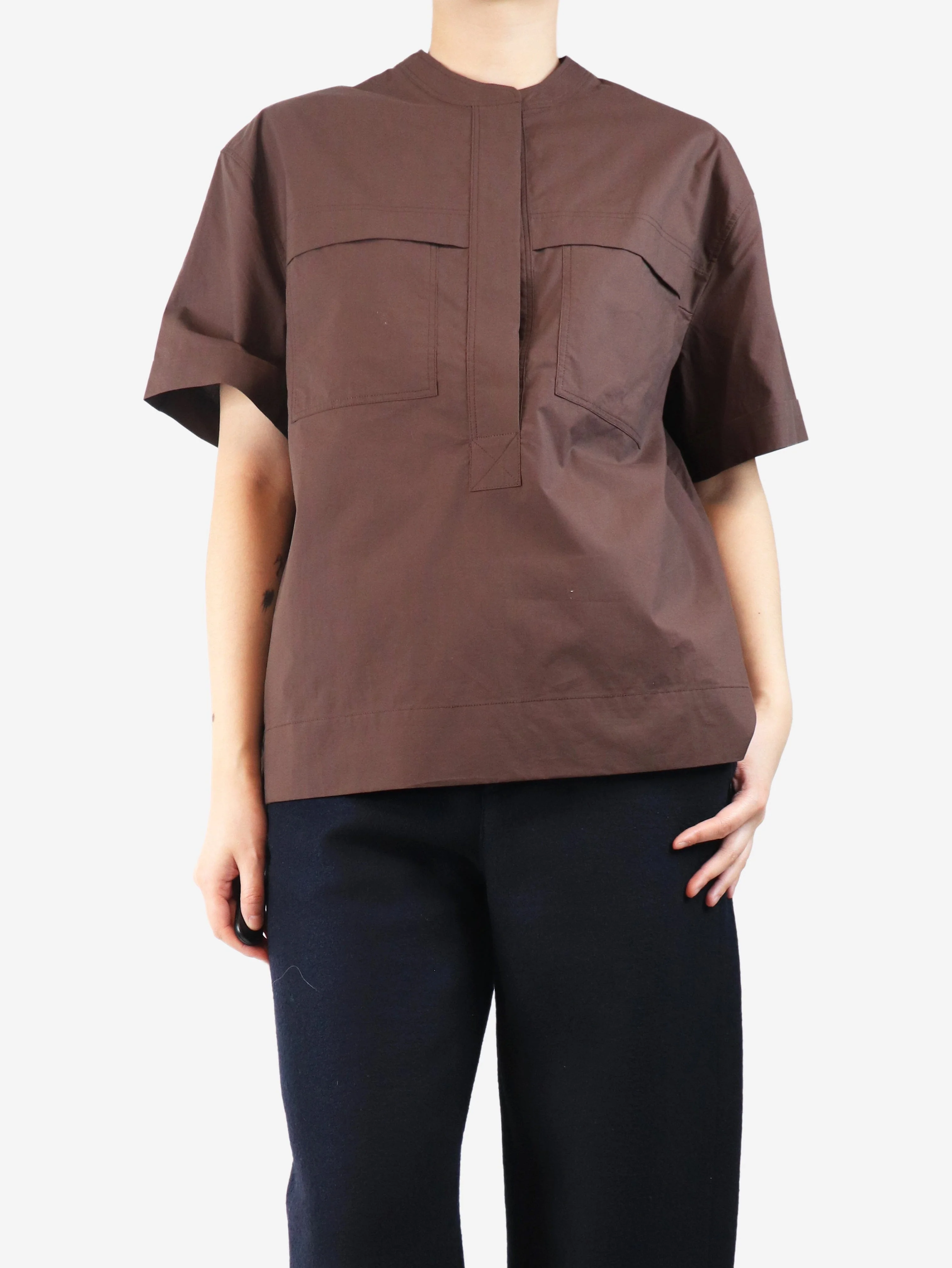 Chocolate Tegan shirt - size UK 8