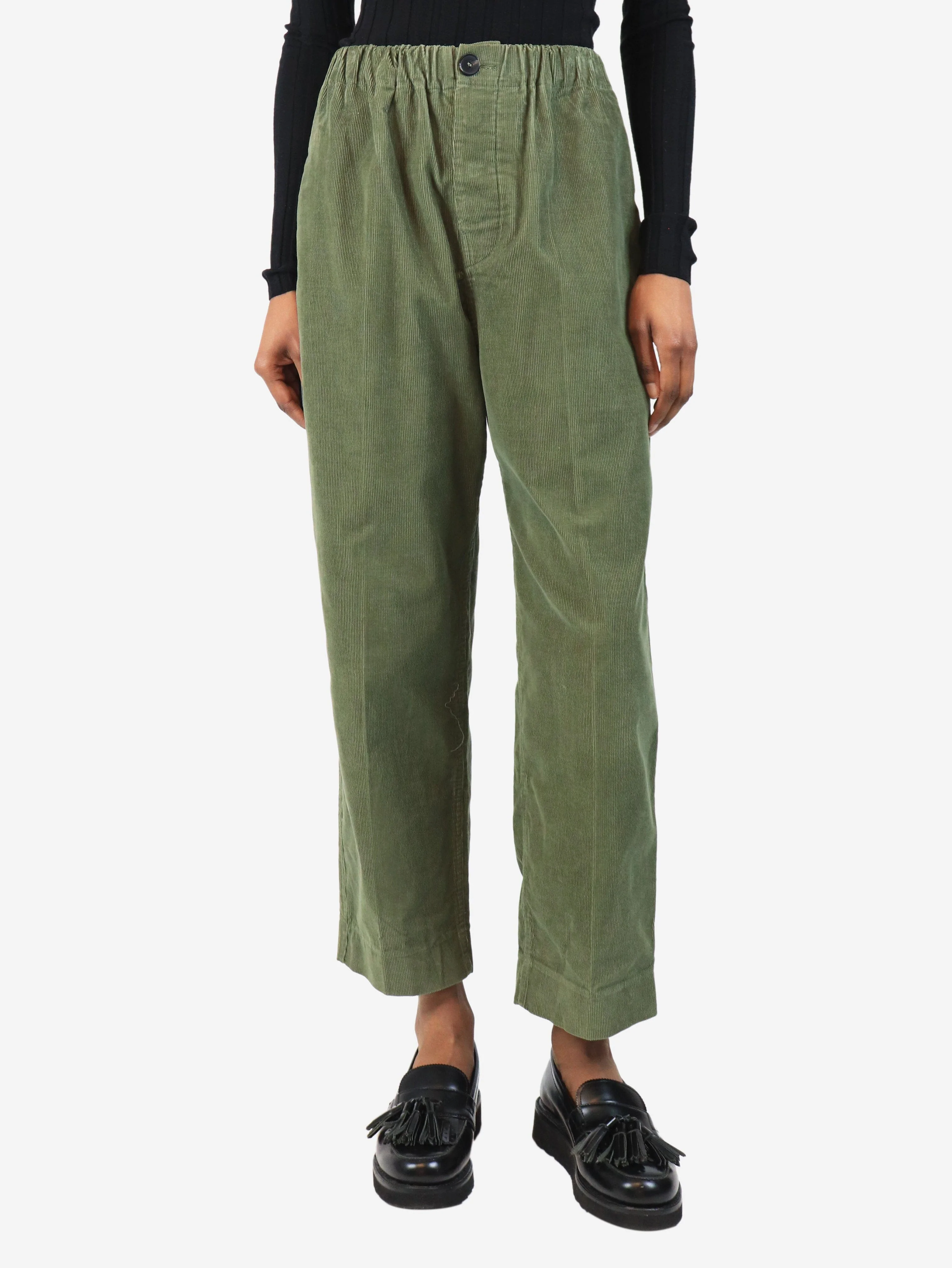 Green corduroy trousers - size UK 6