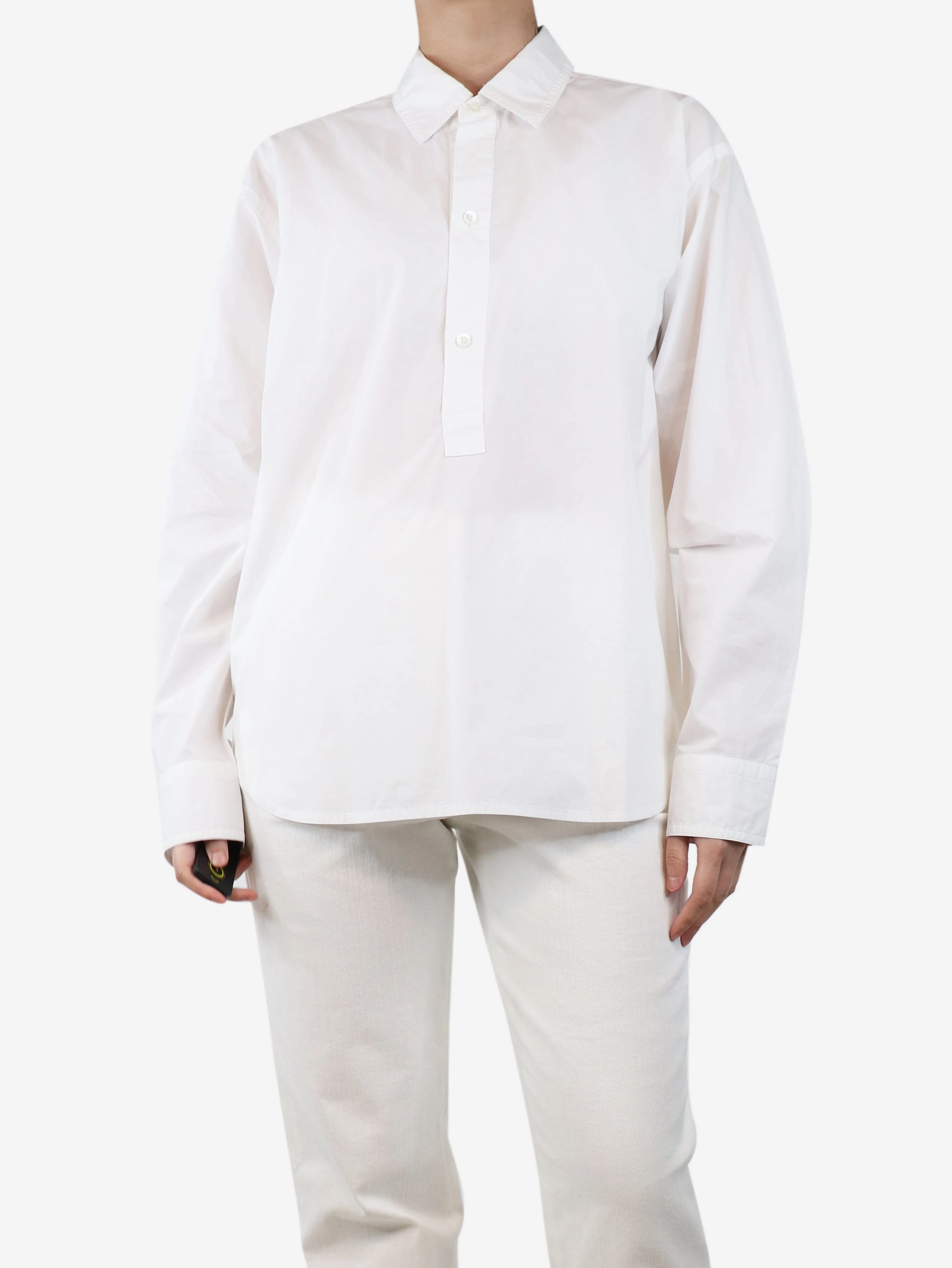 White cotton shirt - size UK 8