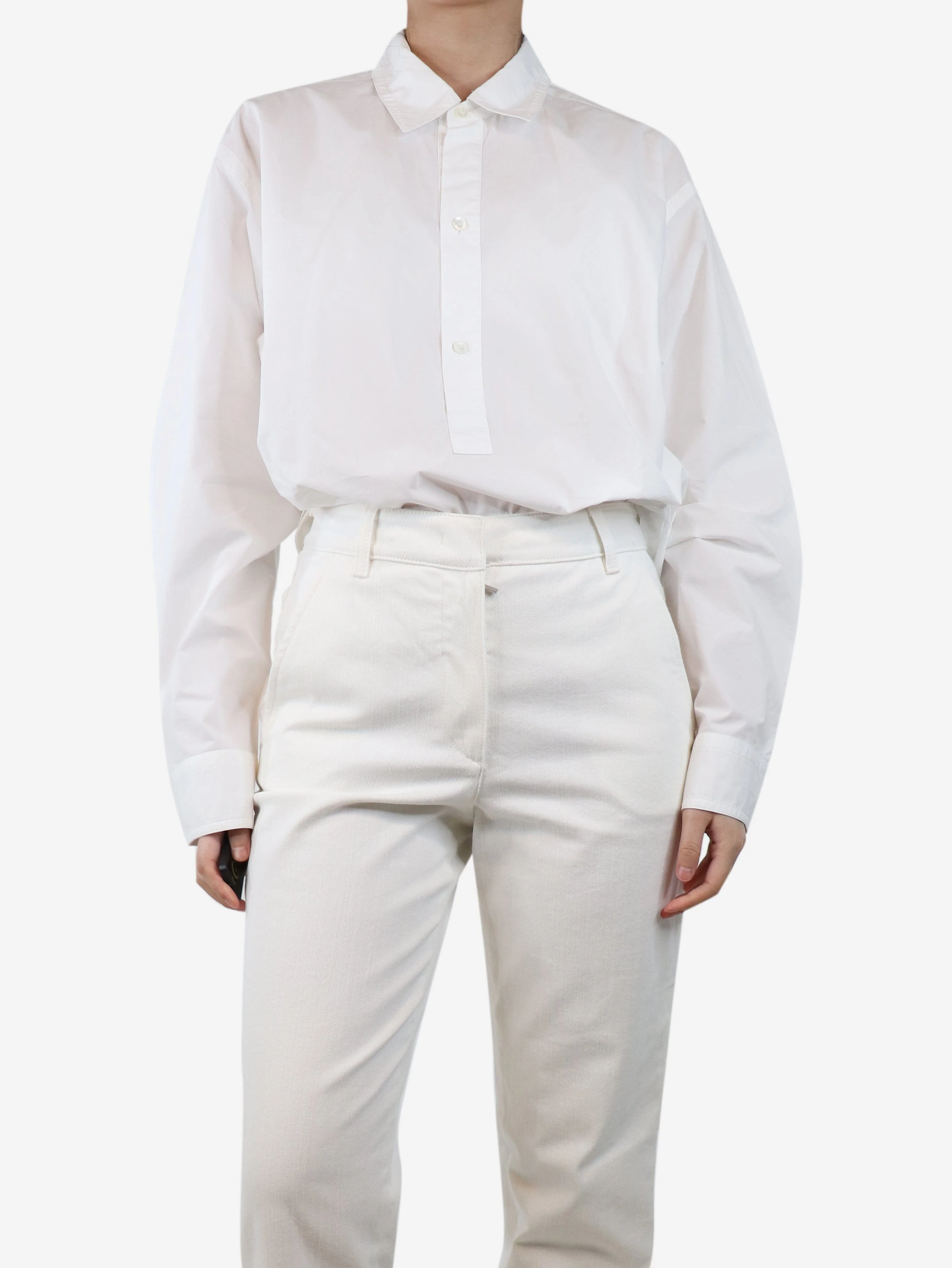 White cotton shirt - size UK 8 - Image 3