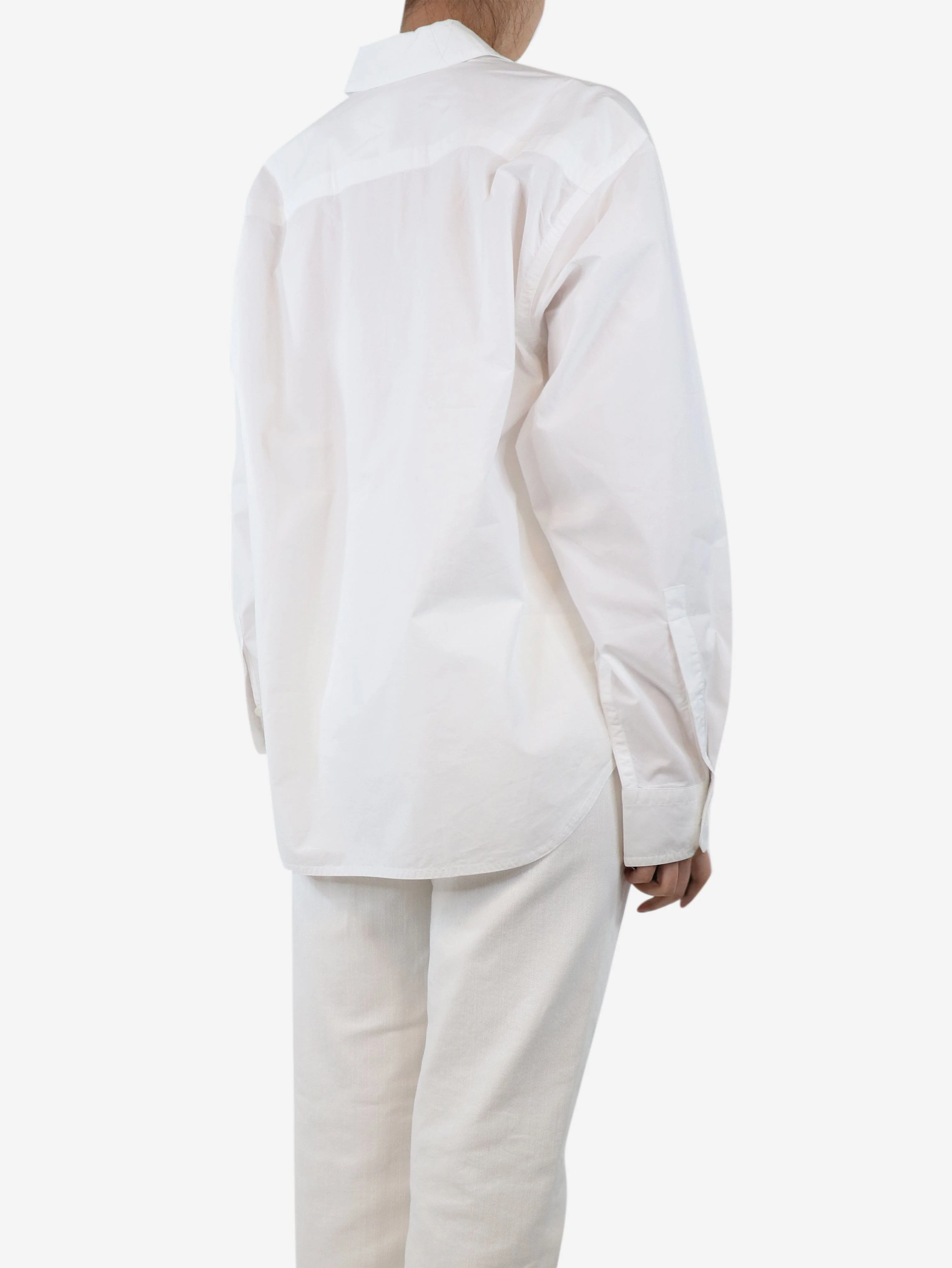 White long-sleeved shirt - size UK 10 - Image 3