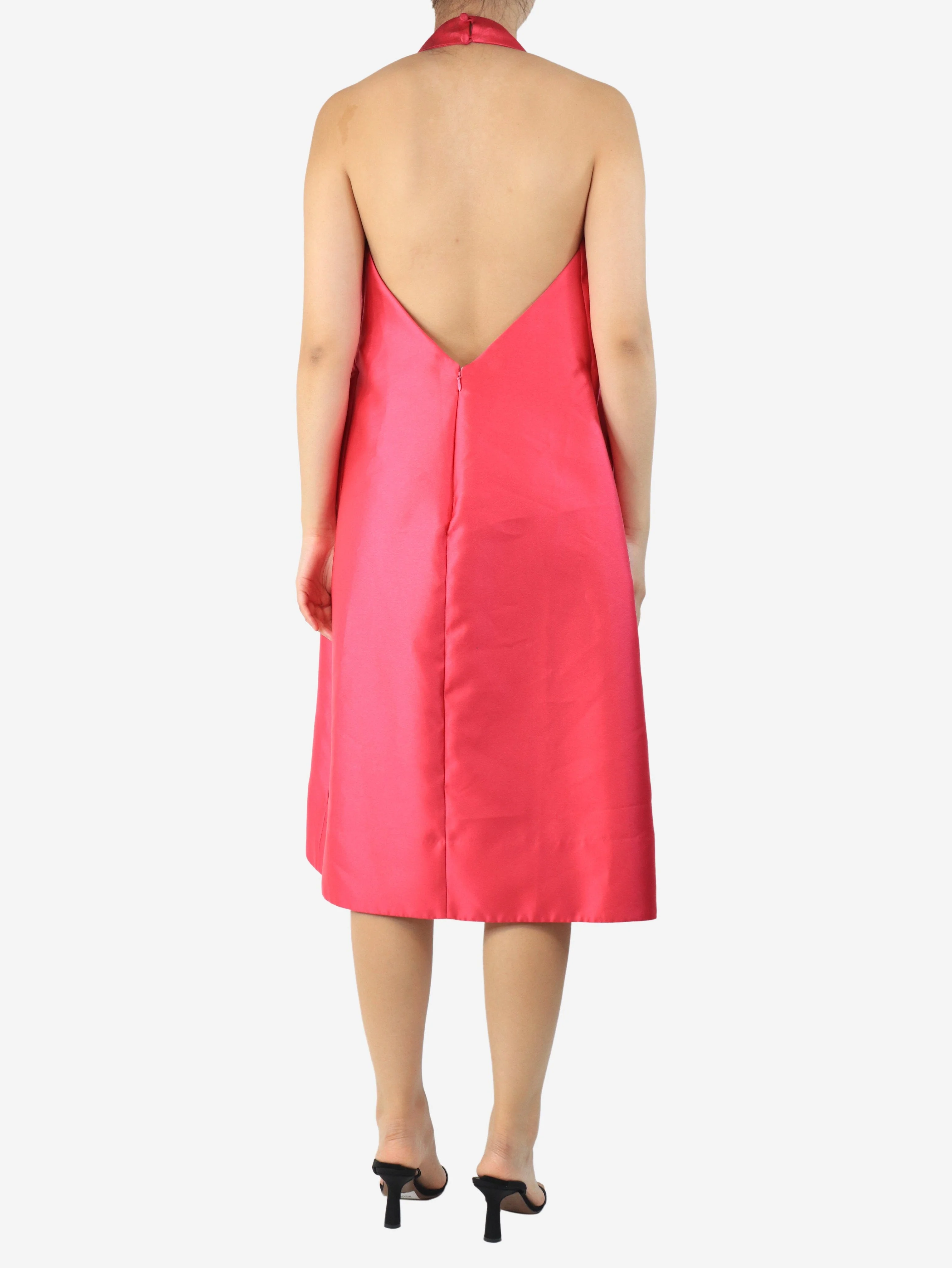 Pink Fuschia Elise halter dress - size UK 8 - Image 2