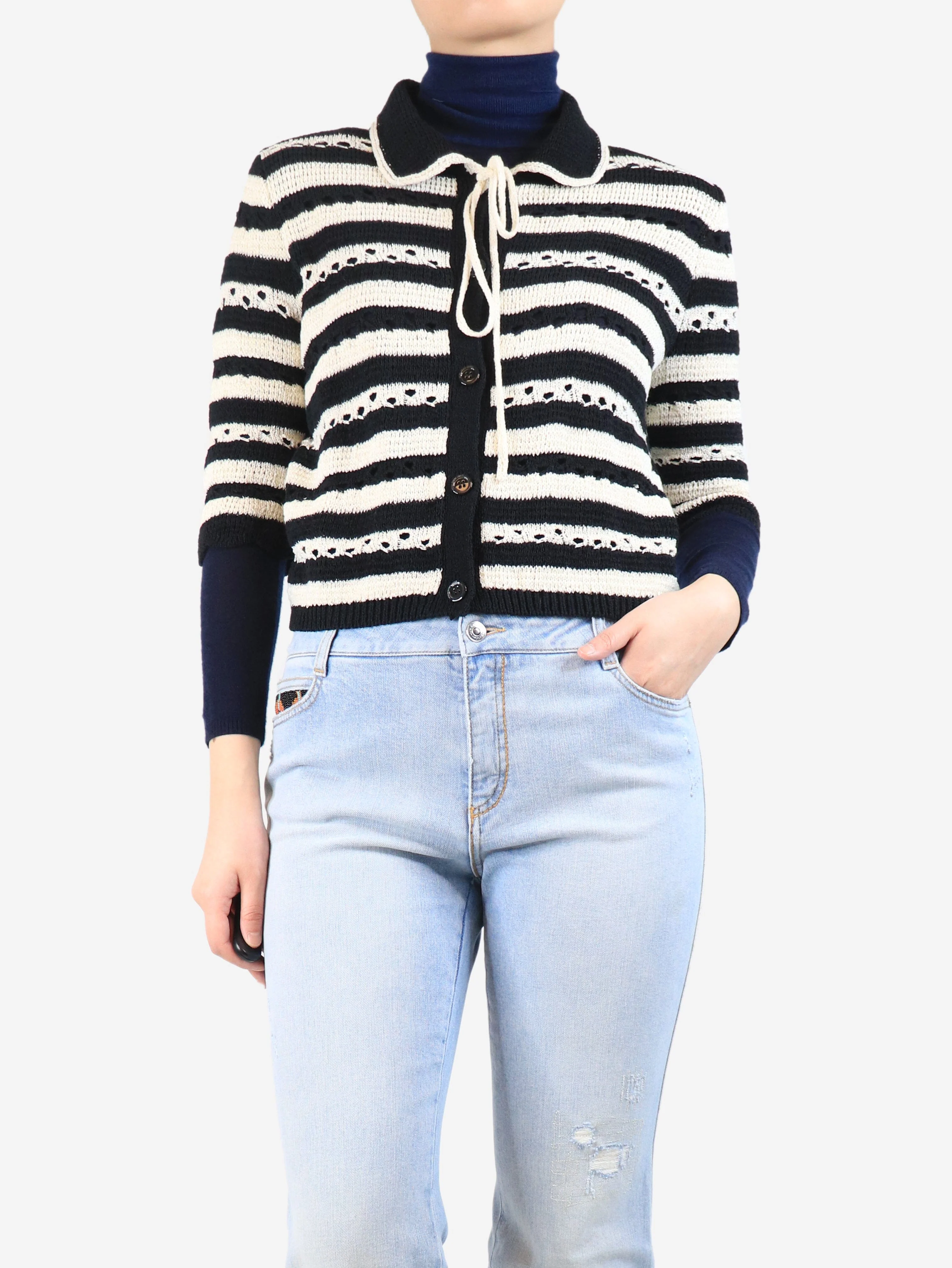 Black and white Pull cardigan - size S - Image 3