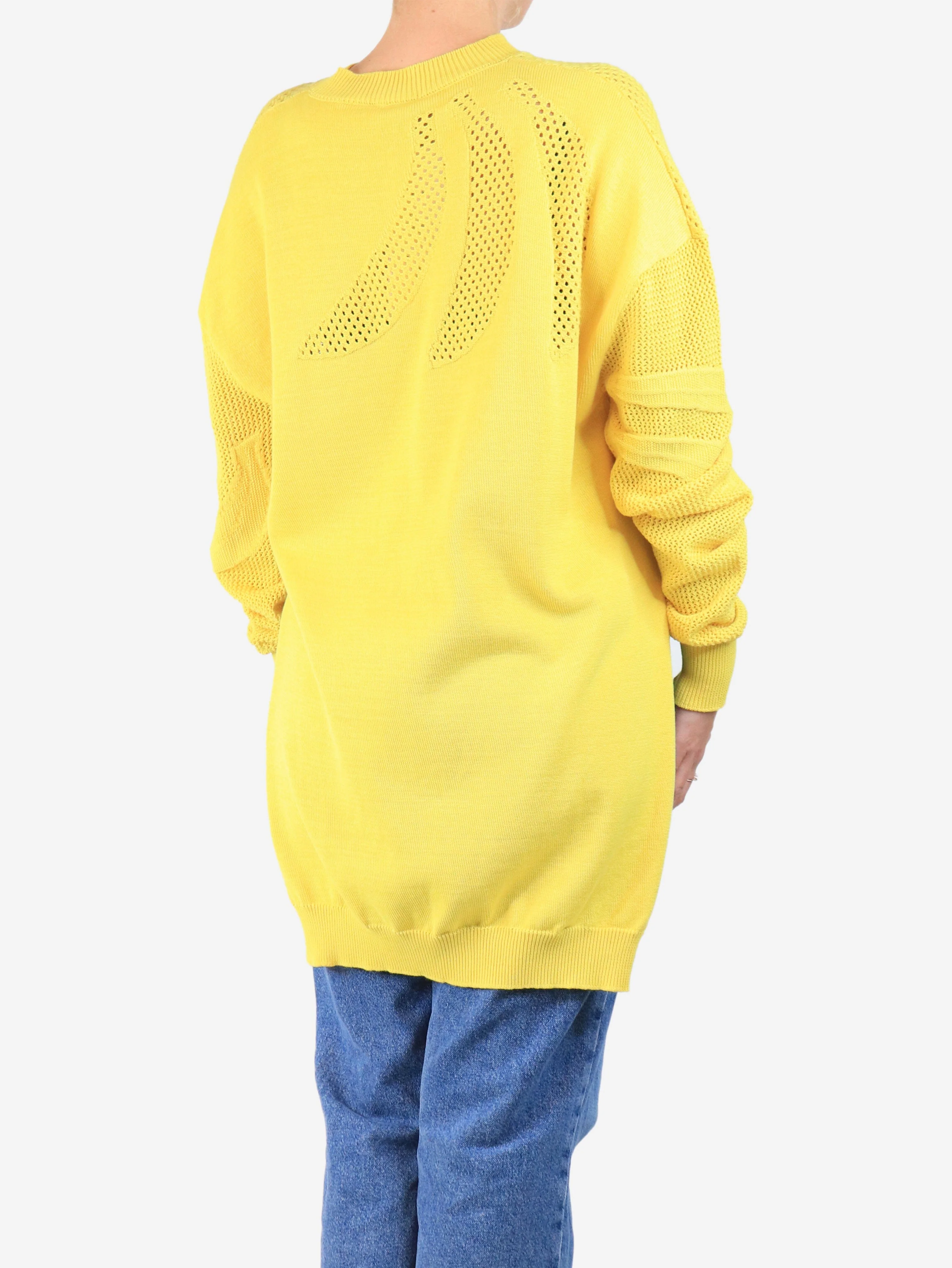 Yellow banana crochet knit top - size XL - Image 2