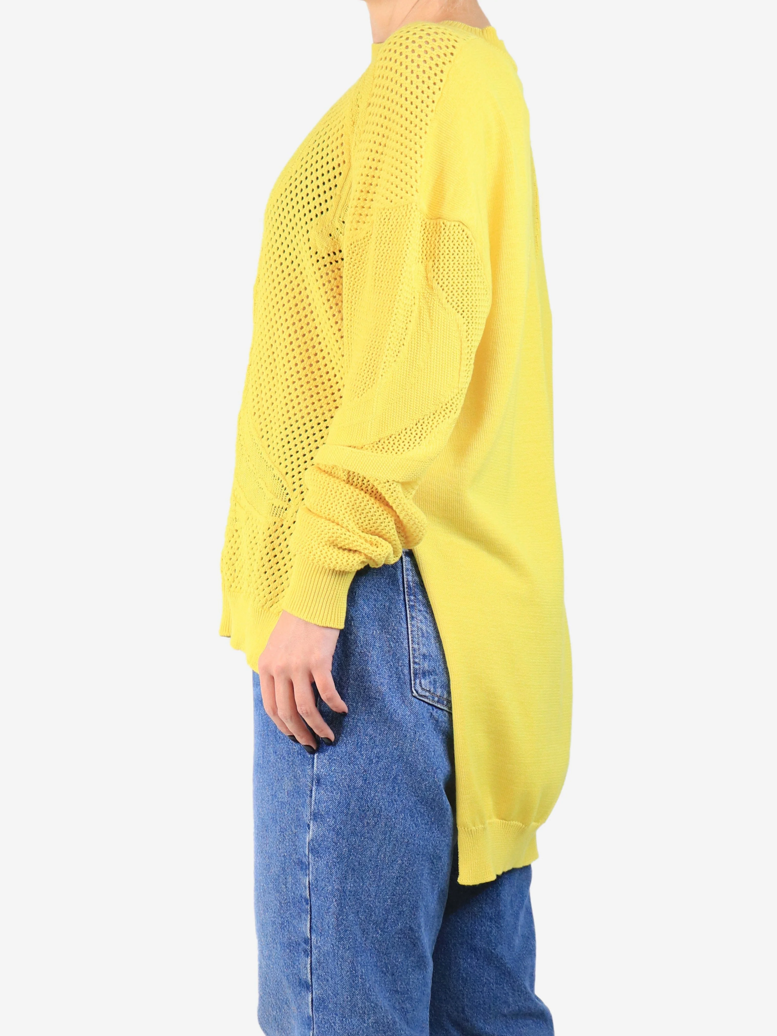 Yellow banana crochet knit top - size XL - Image 3
