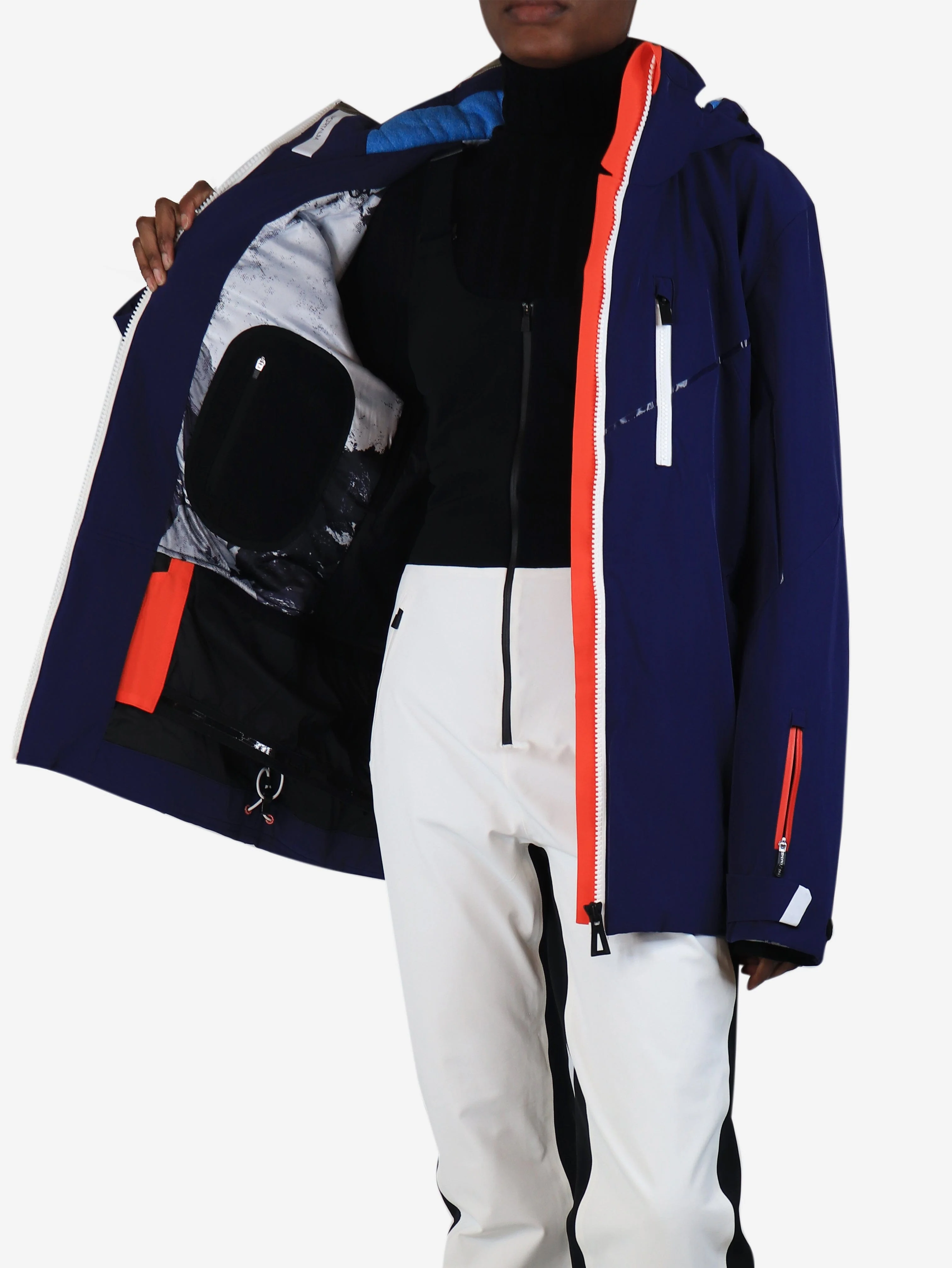 Blue hooded ski jacket - size UK 12 - Image 4