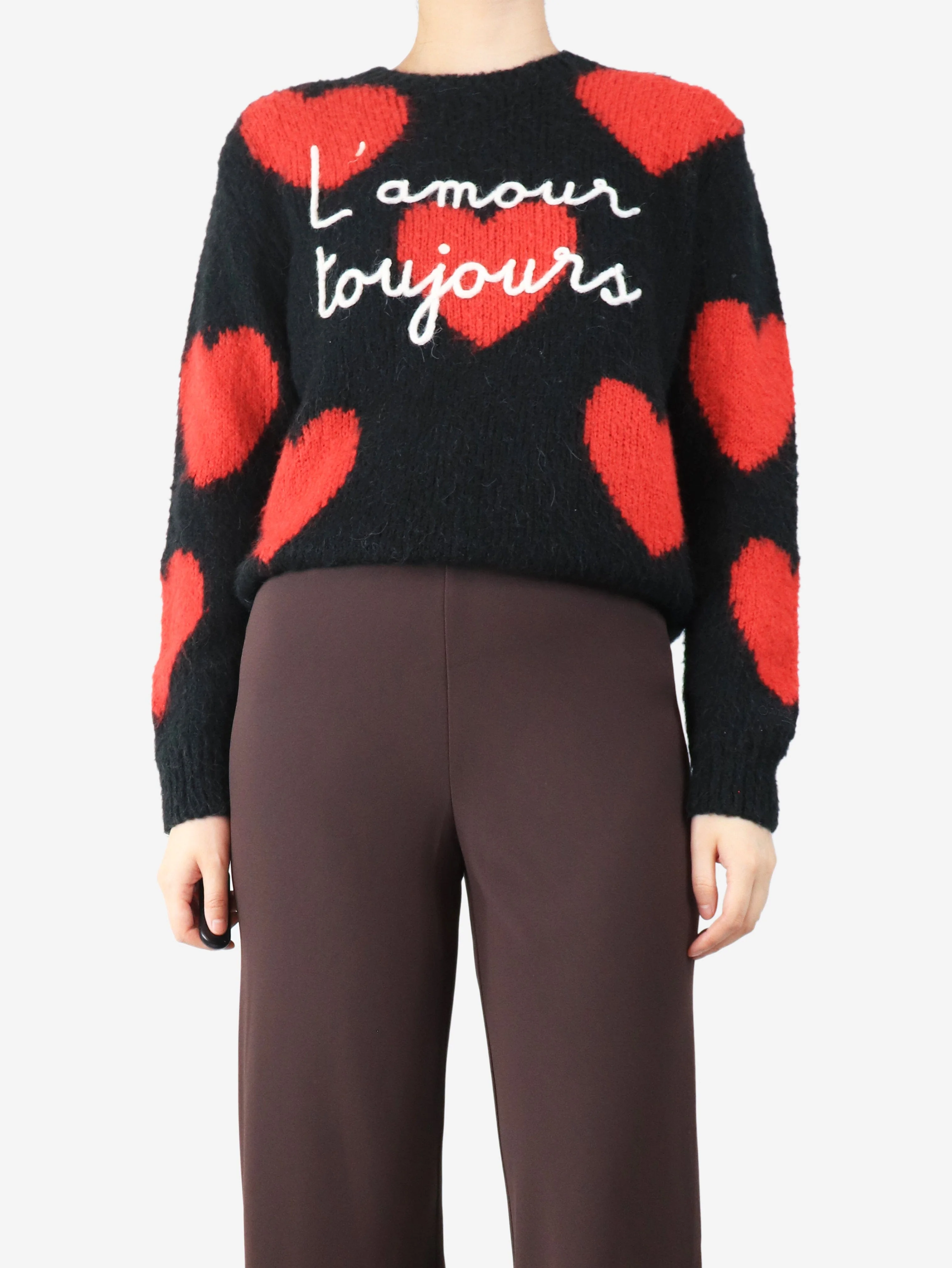 Black L'amour toujours heart jumper - size M