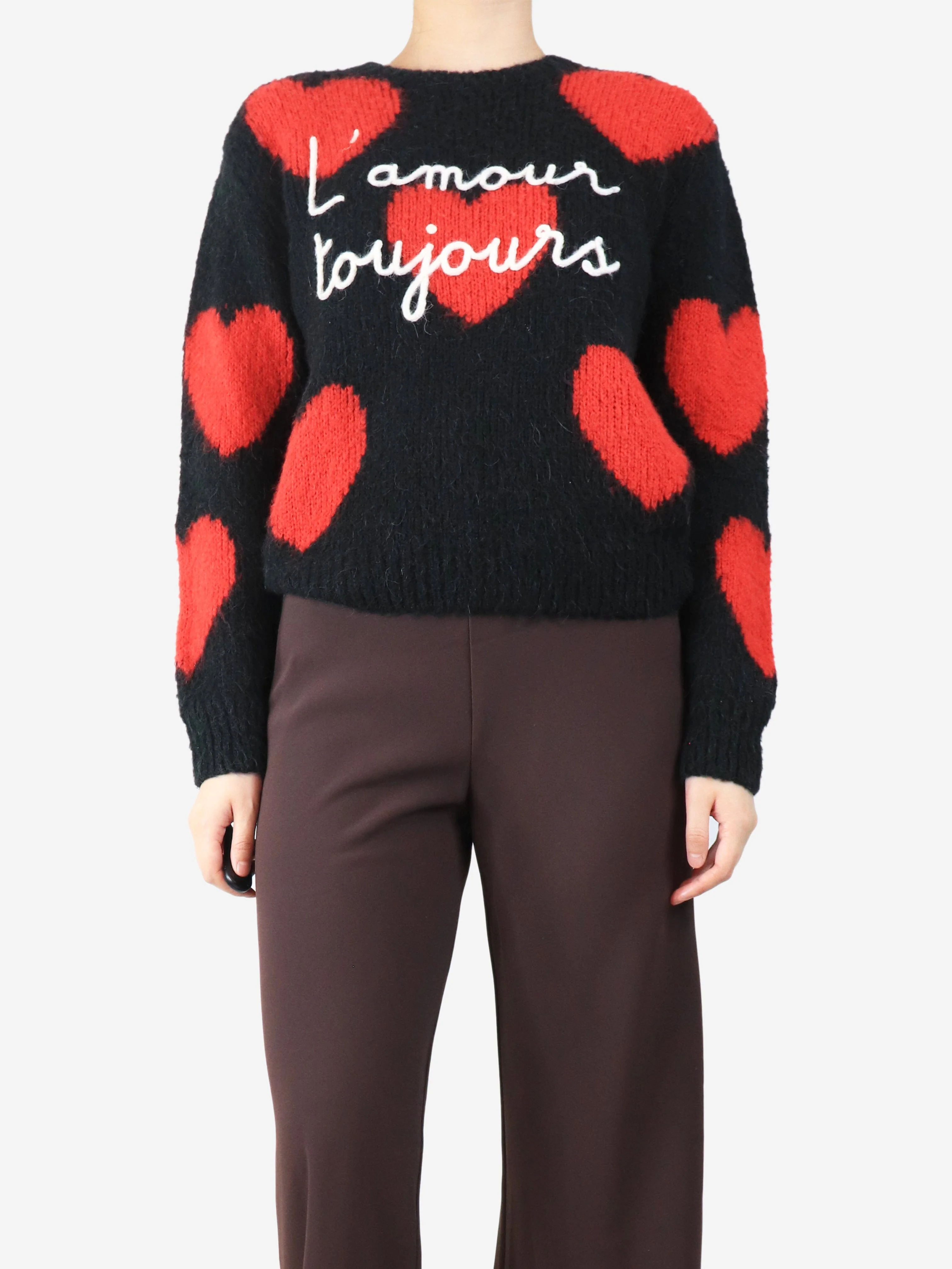 Black L'amour toujours heart jumper - size M - Image 3