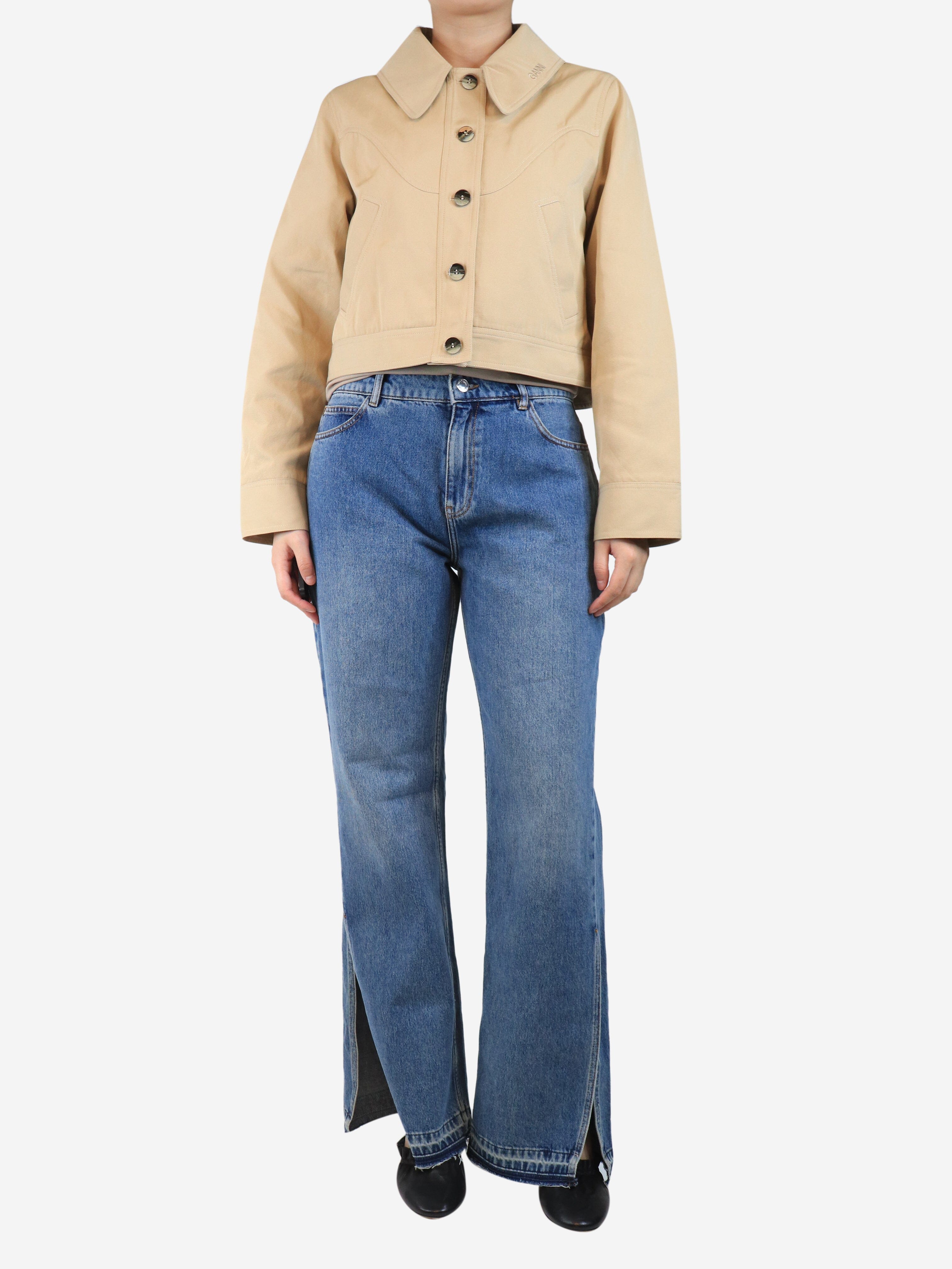 Blue split-hem relaxed jeans - size UK 10 - Image 2