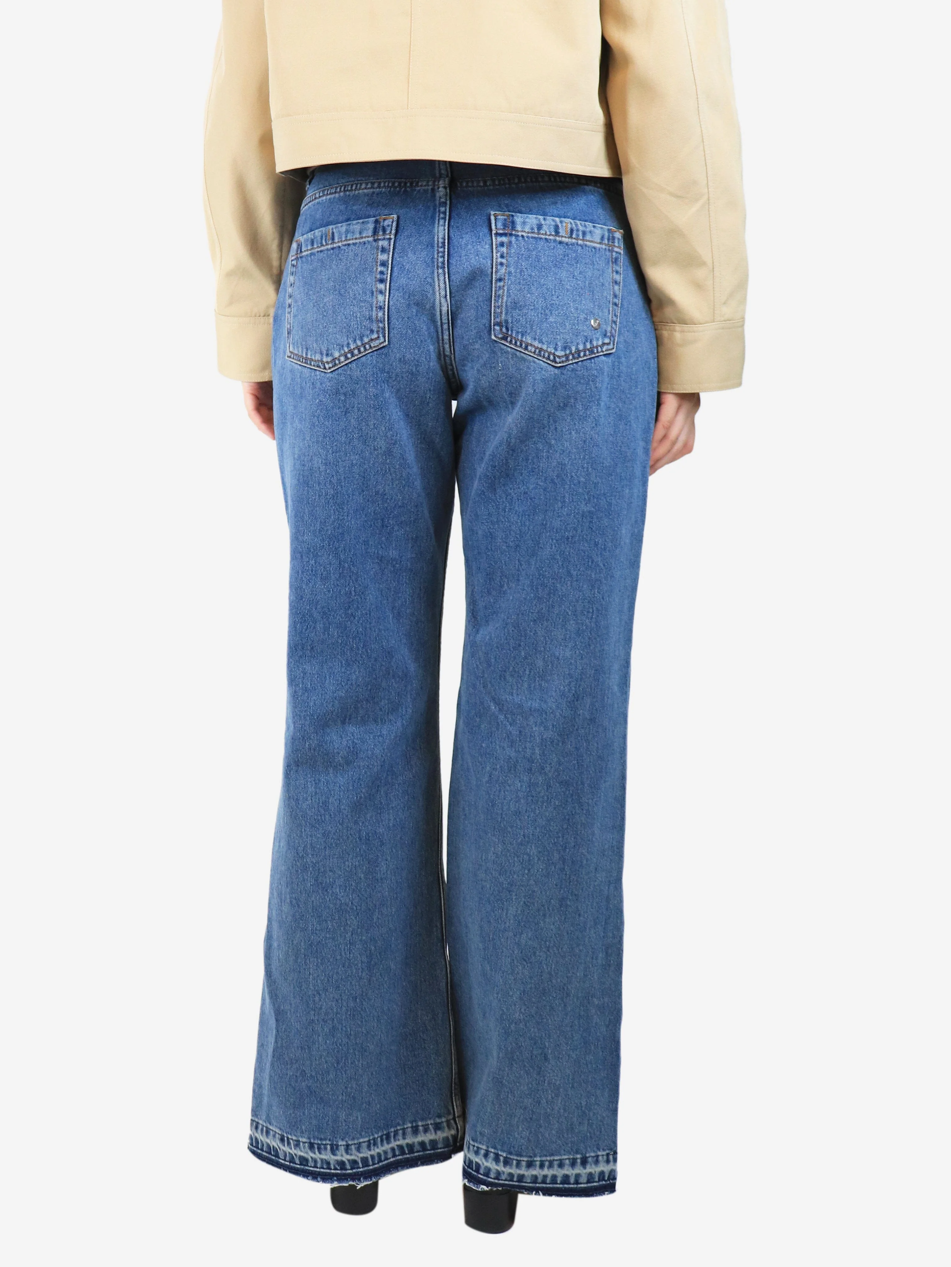 Blue split-hem relaxed jeans - size UK 10 - Image 3