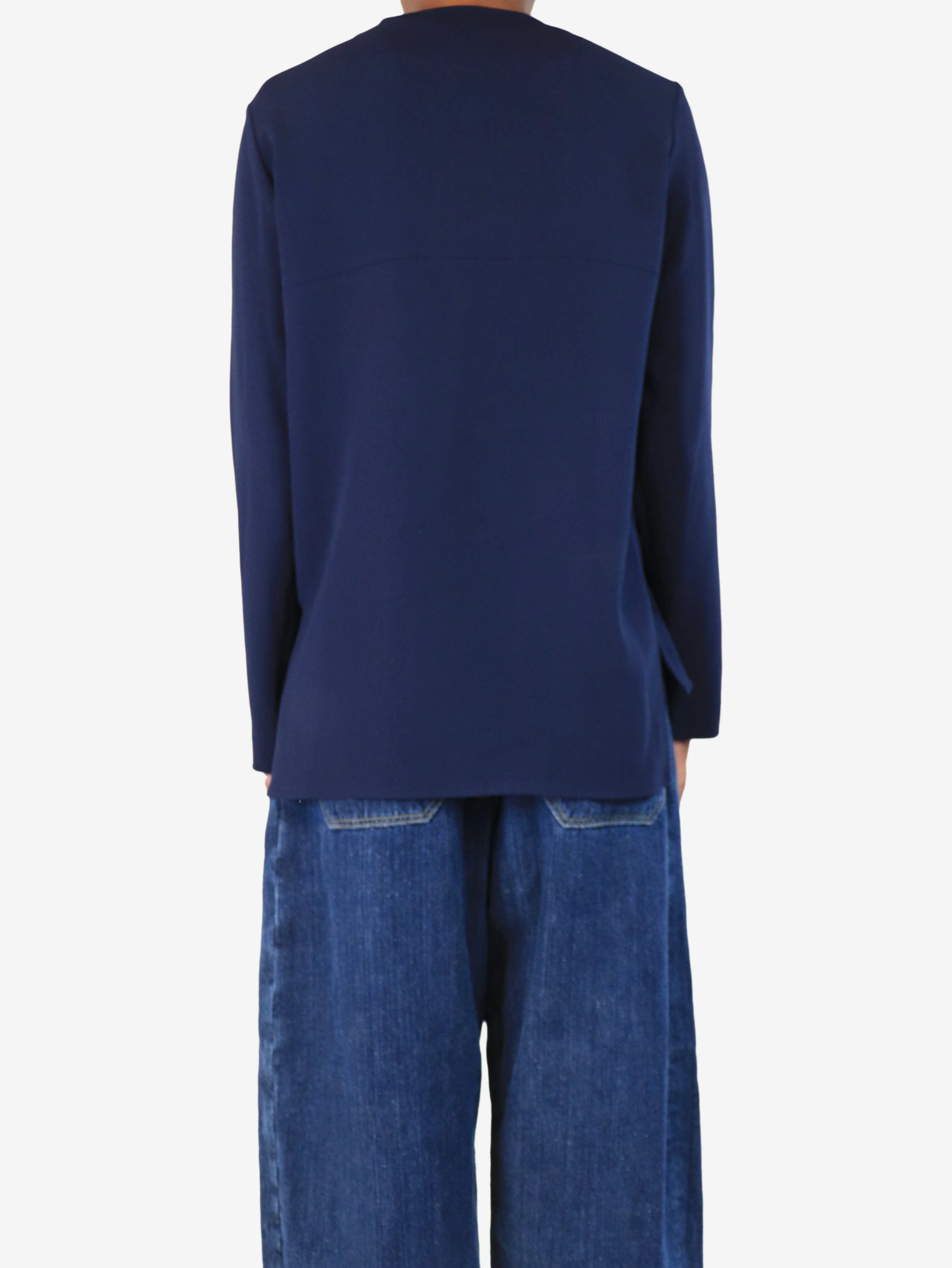 Stella McCartney Navy blue half-zip top - size UK 4 - Image 2