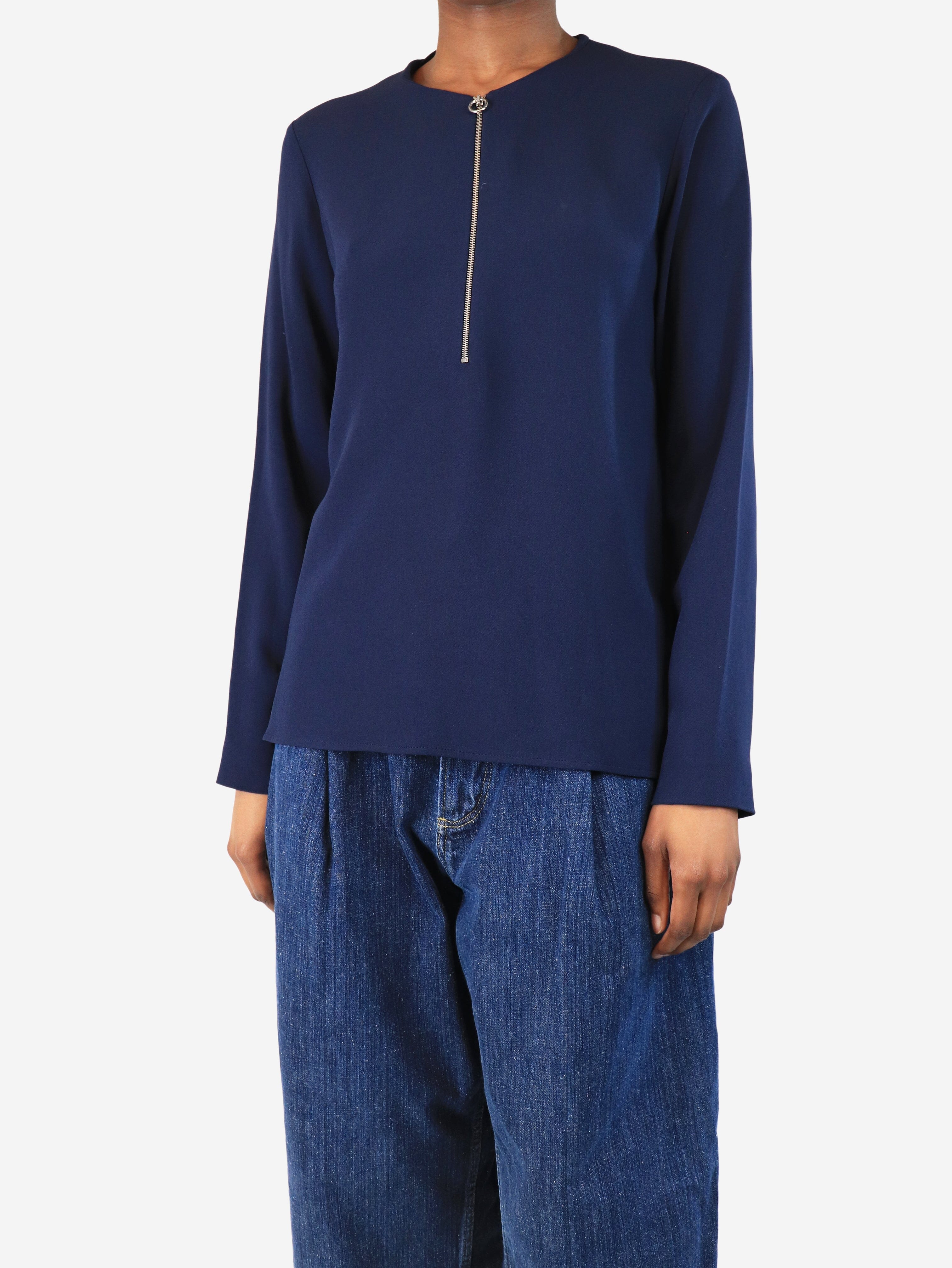 Stella McCartney Navy blue half-zip top - size UK 4 - Image 3