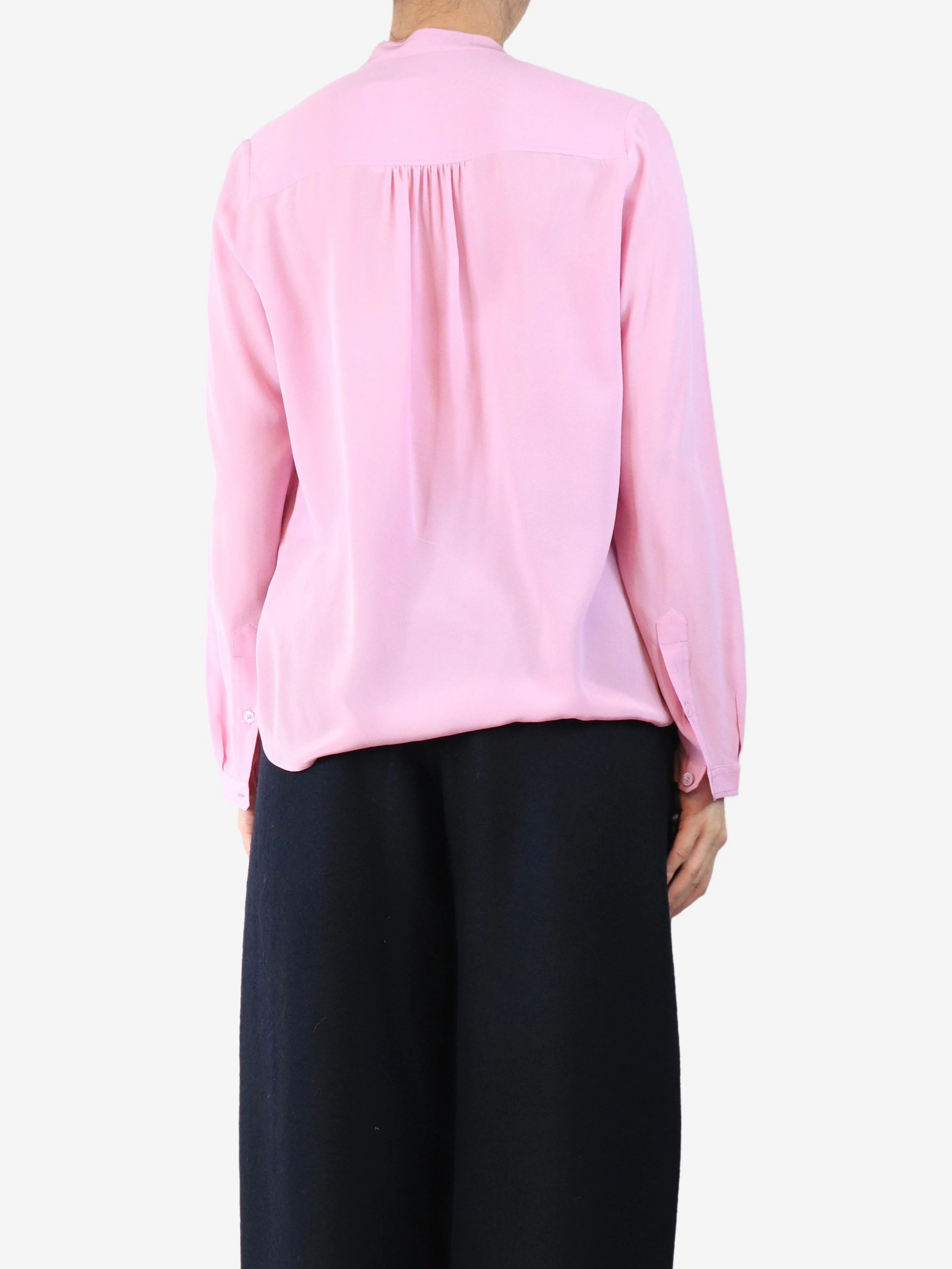 Pink silk blouse - size UK 8 - Image 2