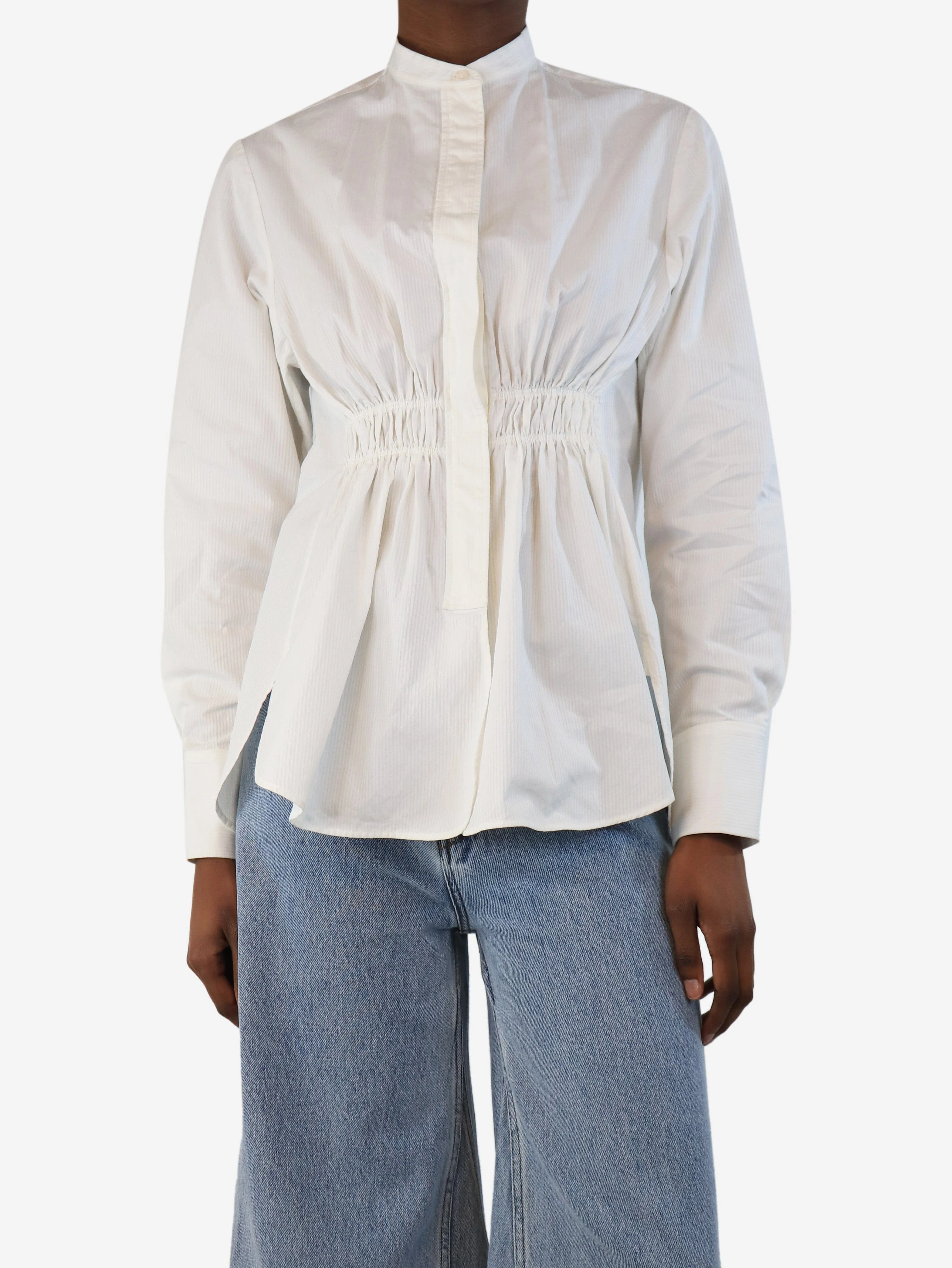 White ribbed shirt - size UK 6