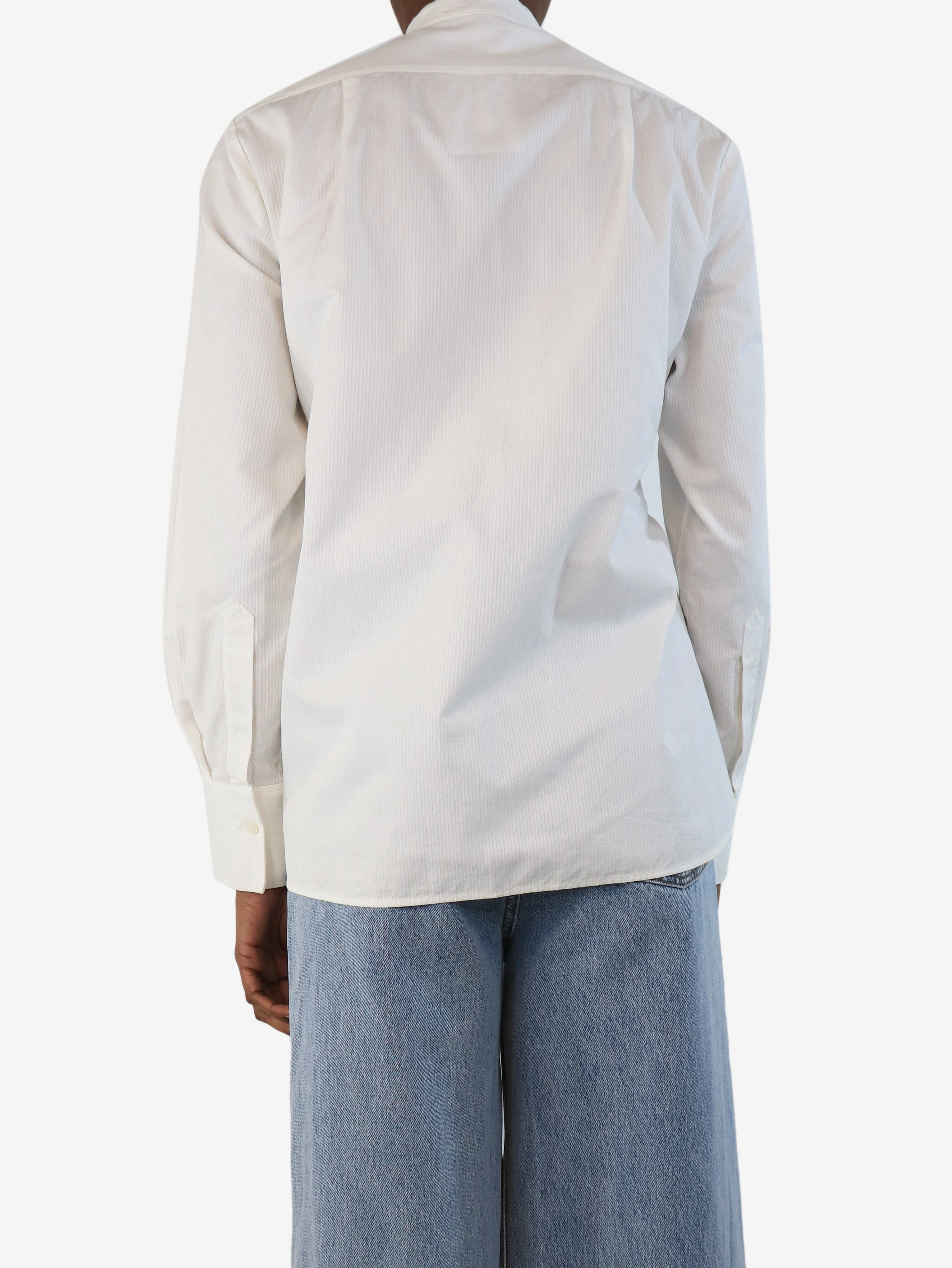 White ribbed shirt - size UK 6 - Image 2
