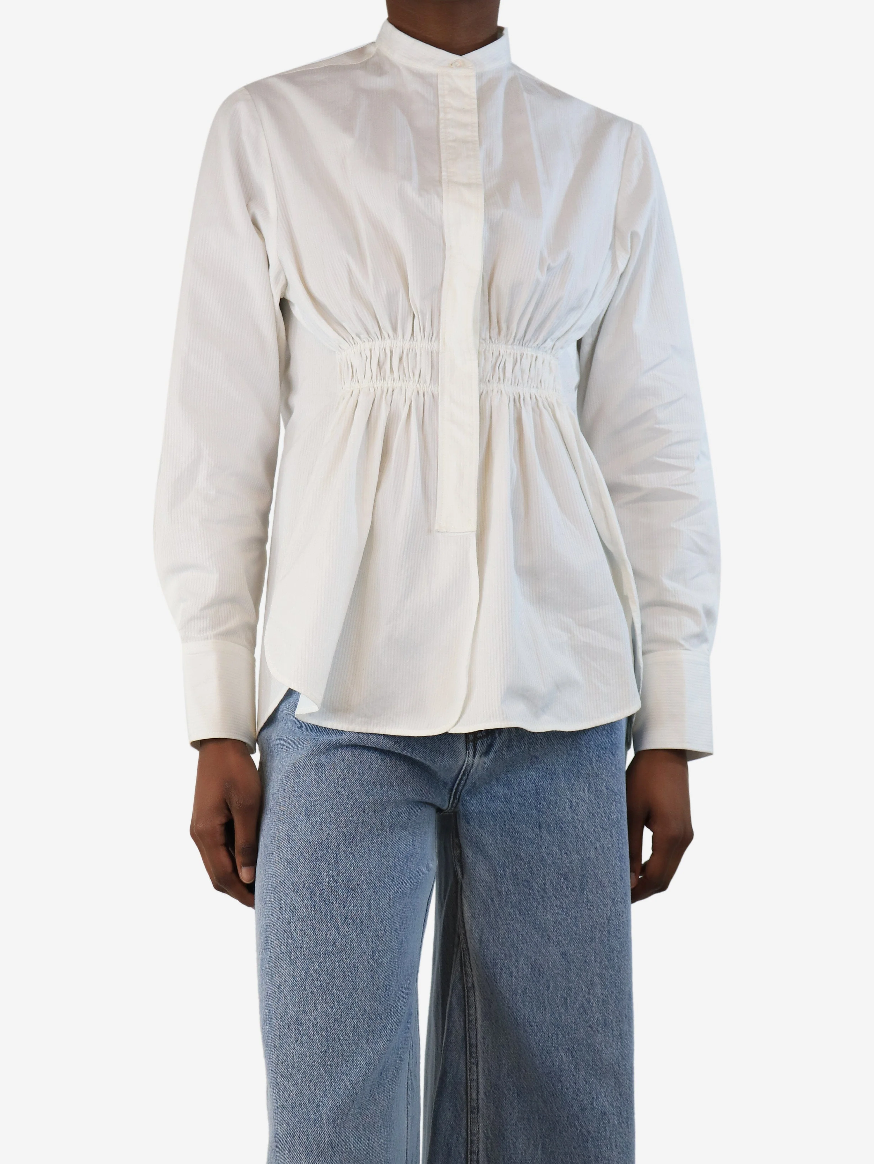 White ribbed shirt - size UK 6 - Image 3