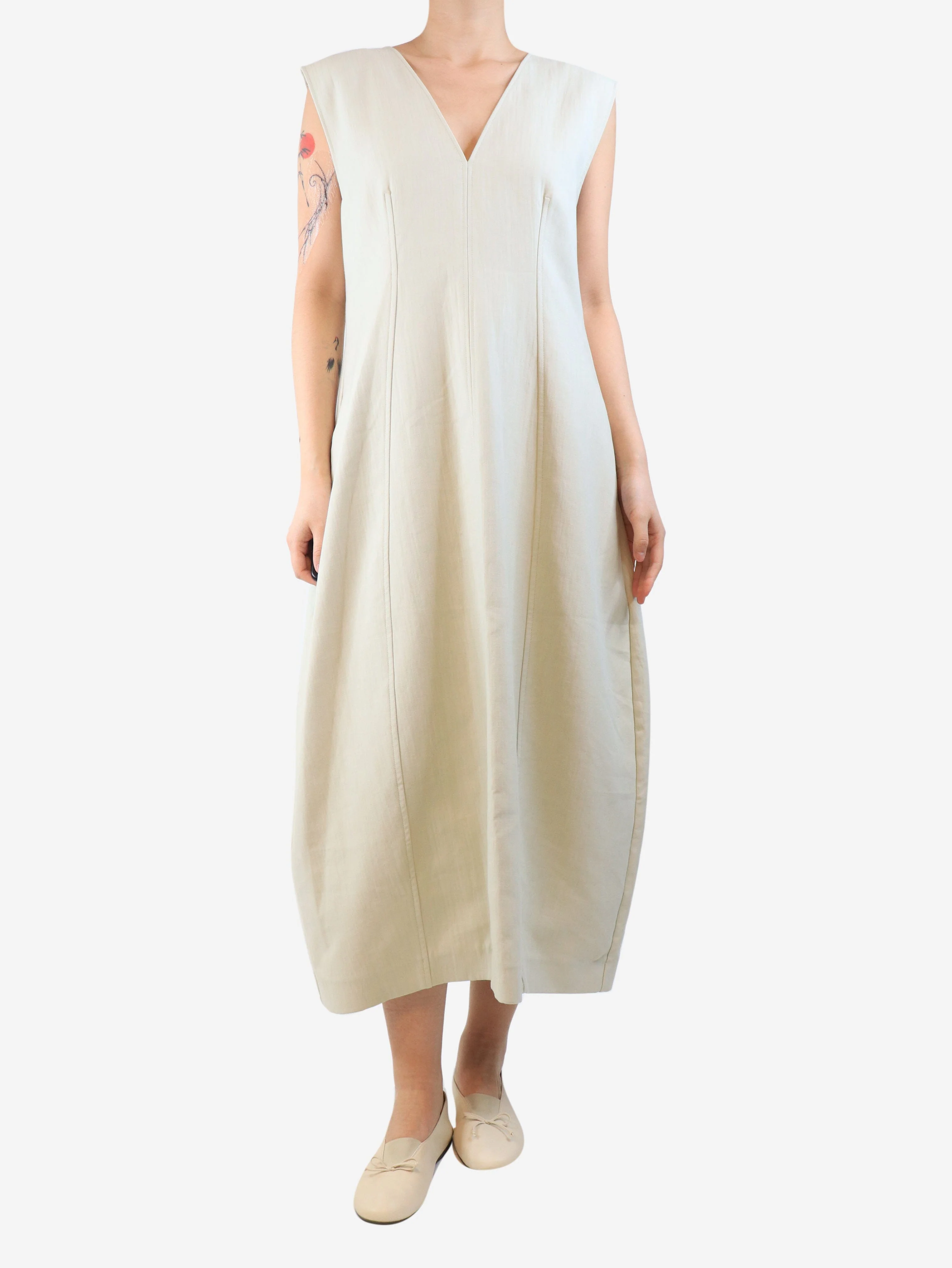 Dove Enna cotton-twill midi dress - size UK 12 - Image 3