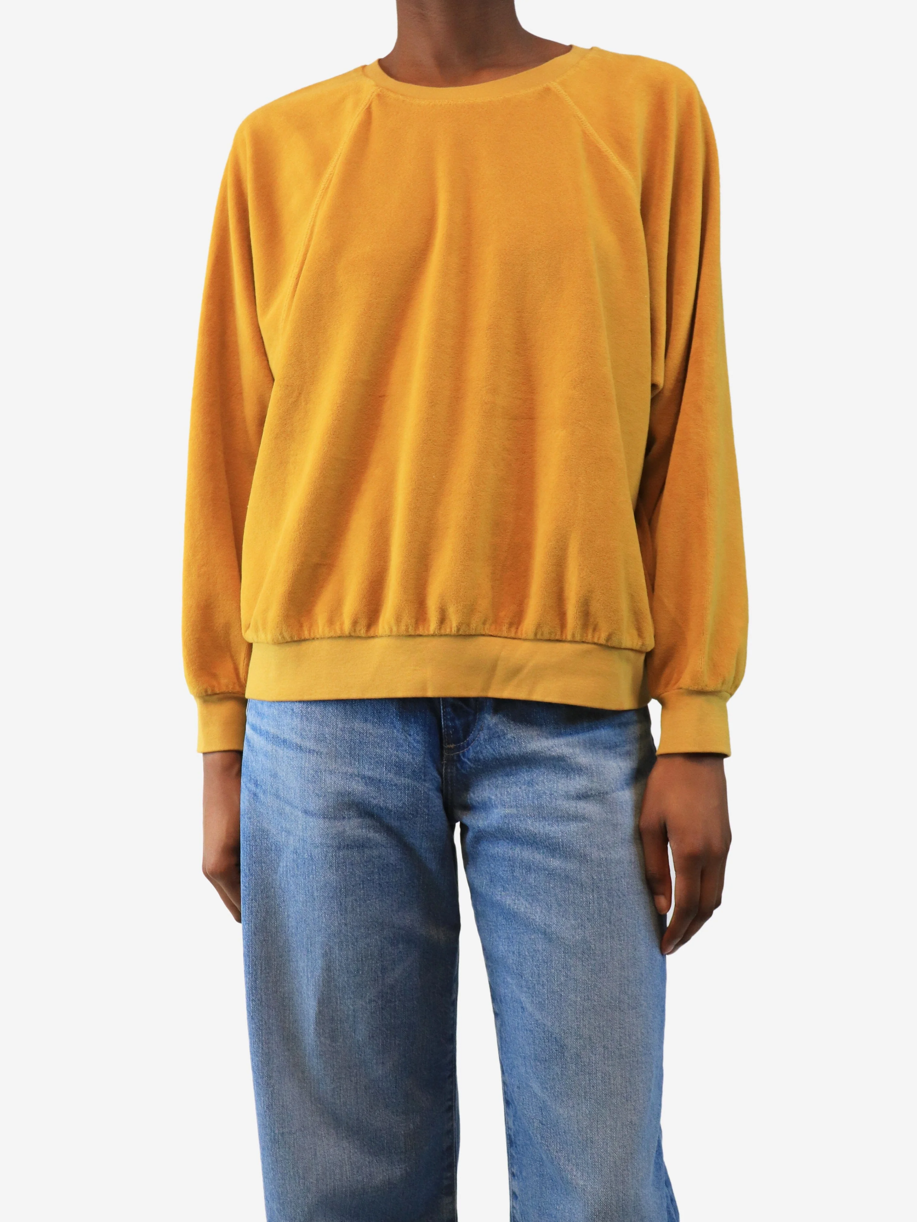 Mustard velour sweatshirt - size S