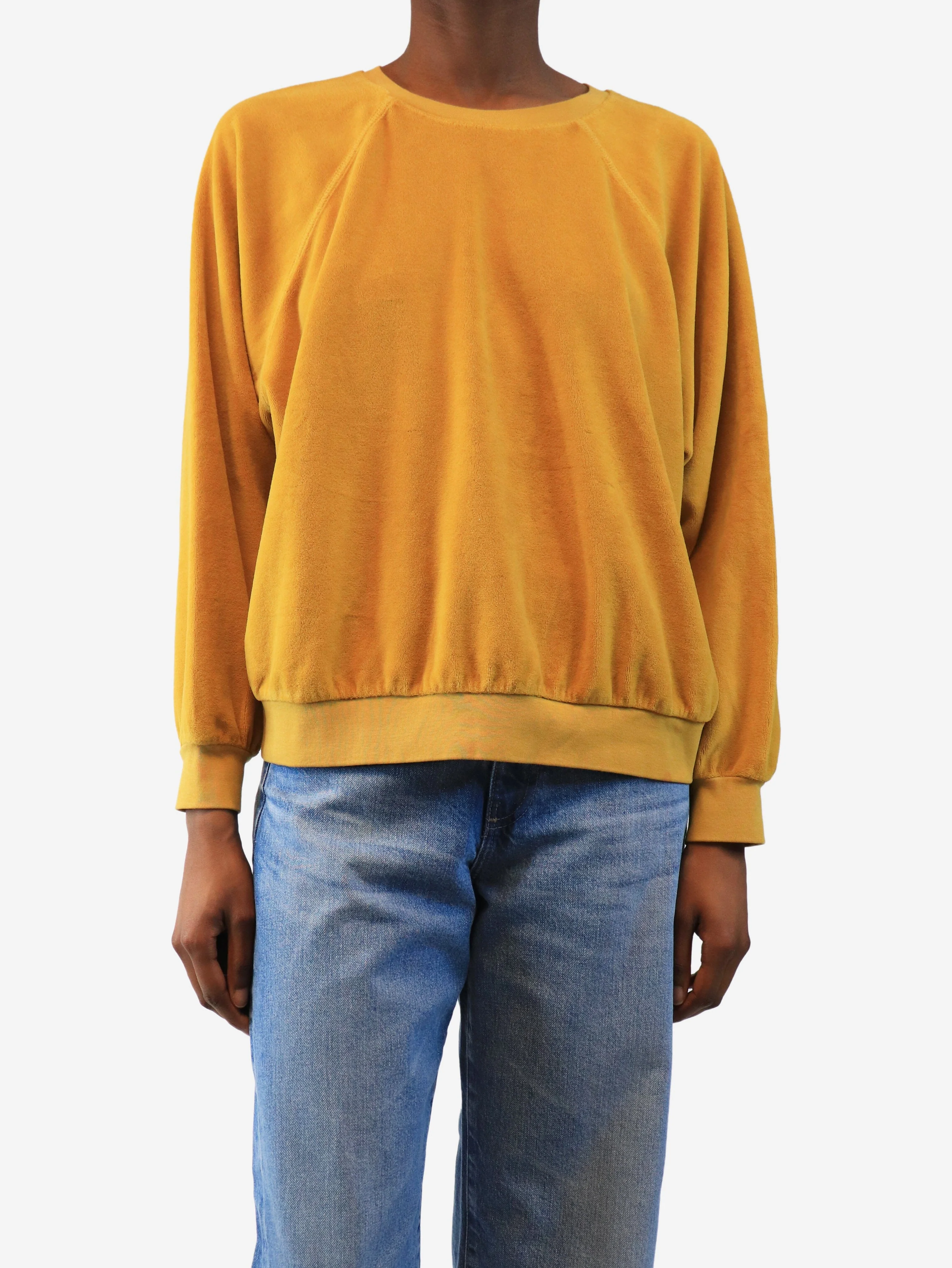 Mustard velour sweatshirt - size S - Image 3